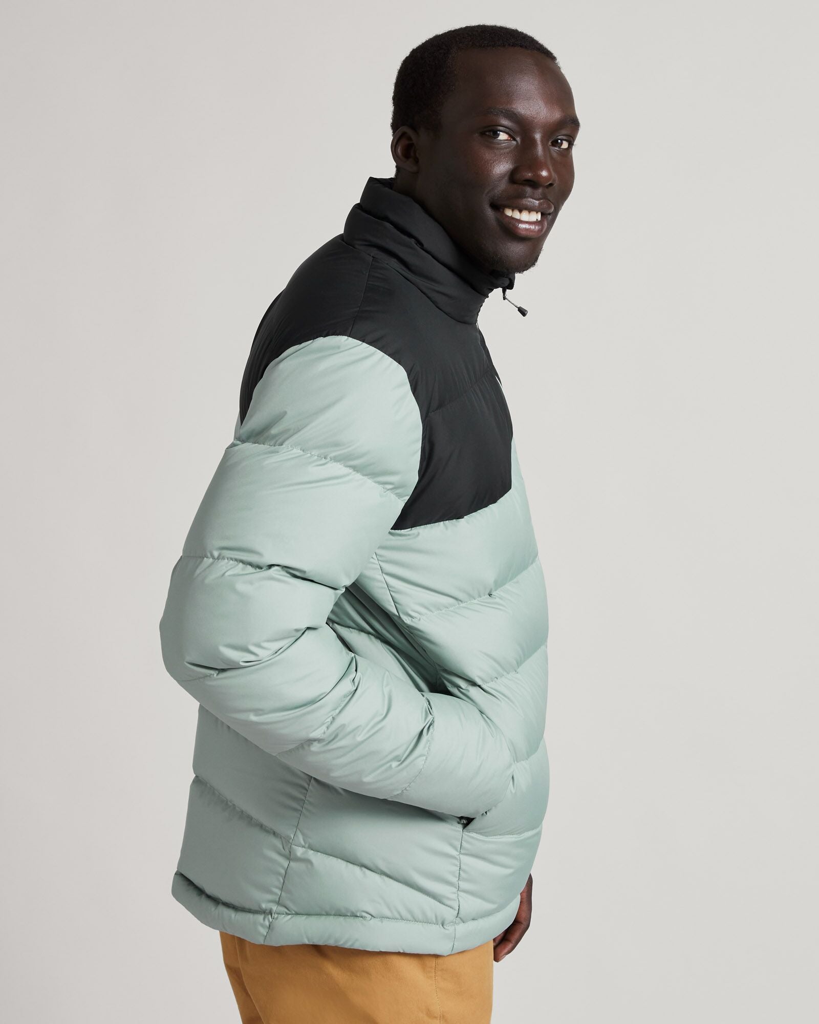 Men's Epiq Down Jacket - Gum Tree/Black Color - Lightweight Warm Winter Coat for Outdoor Activities & Daily Wear