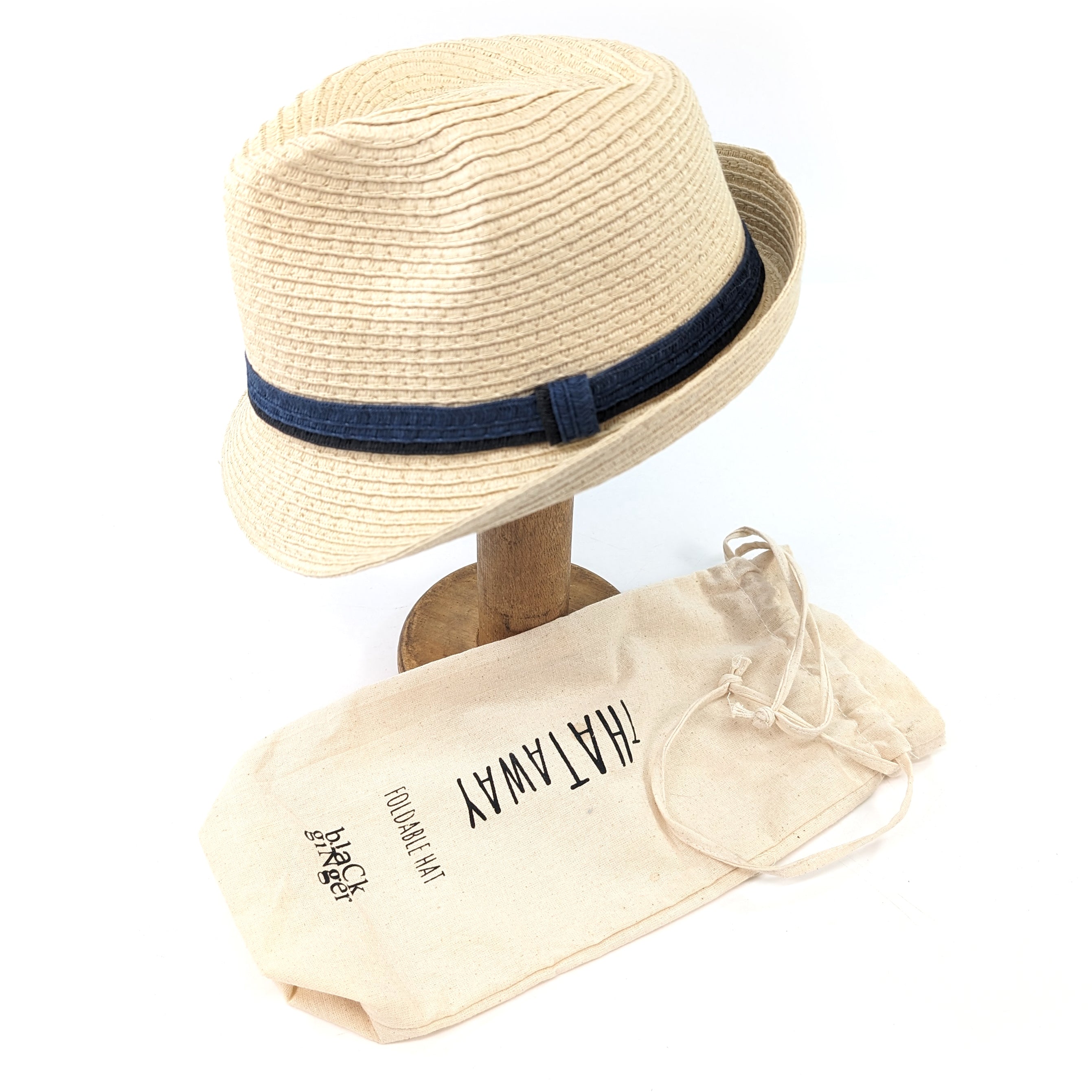 Kids' Foldable Trilby Hat with Two Blue Bands - Stylish Sun Protection for Boys & Girls - Perfect for Outdoor Play, Beach Trips, and Summer Fashion