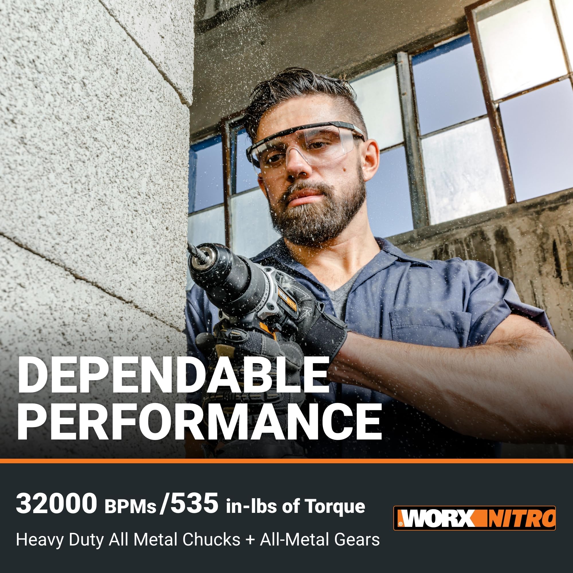 Worx Nitro 20V Brushless Cordless Drill and Impact Driver Combo Kit - WX971L (1/2