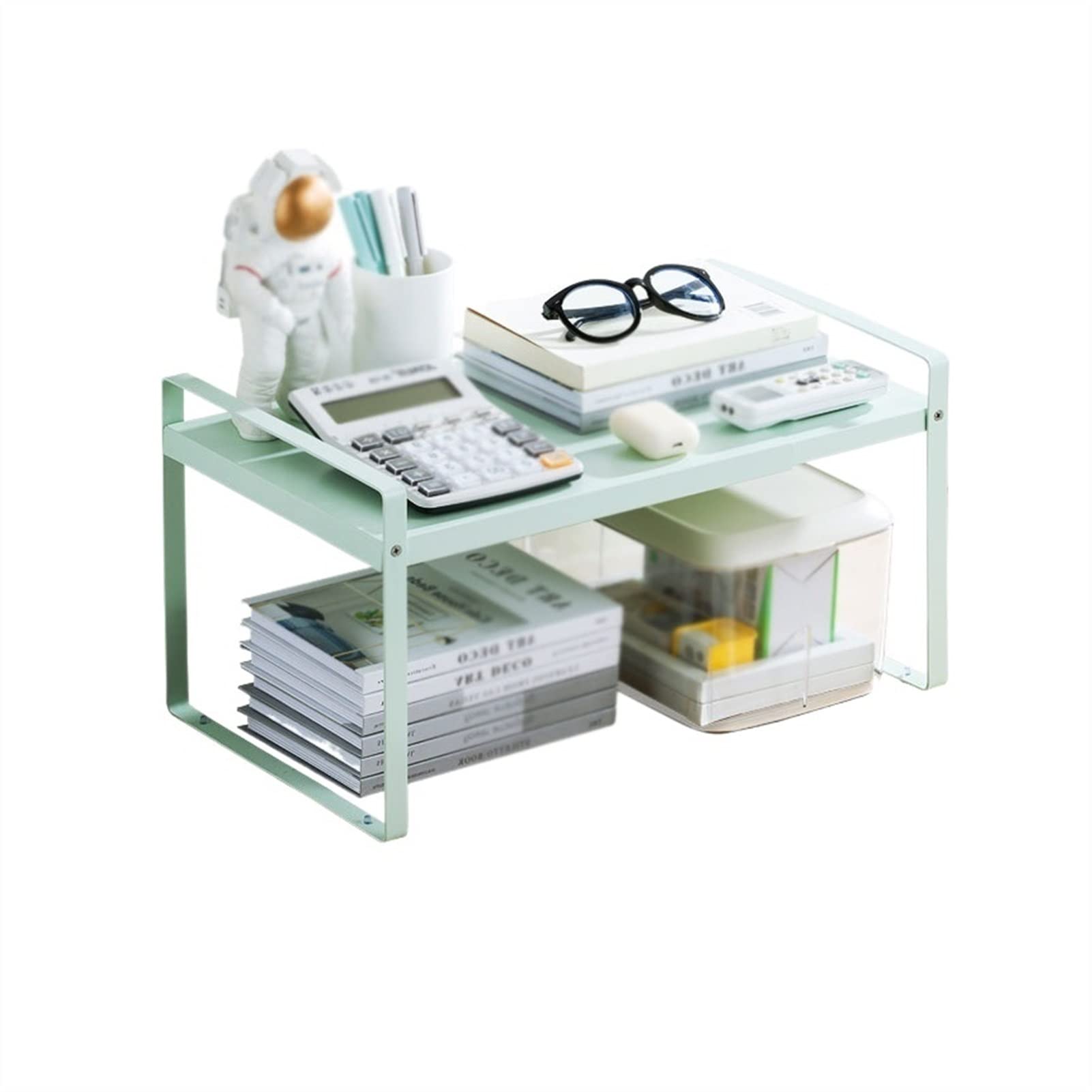 TOMYEUS Retractable Bookshelf - 5-Tier Space Saving Bookcase for Office, Study, Bedroom & School - Compact Desktop Storage Shelf for Books, Files & Decor (Ideal for Small Spaces & Home Organization)