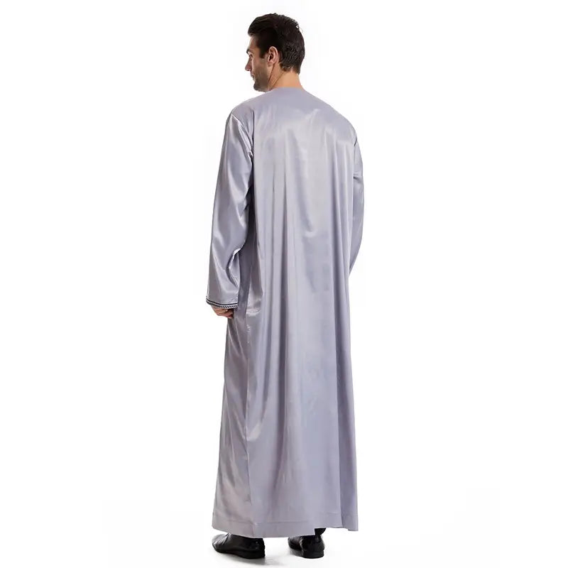 Premium Middle Eastern Arab Men's Thobe Thawb Caftan with Elegant Tassels - Perfect for Eid, Weddings & Special Occasions