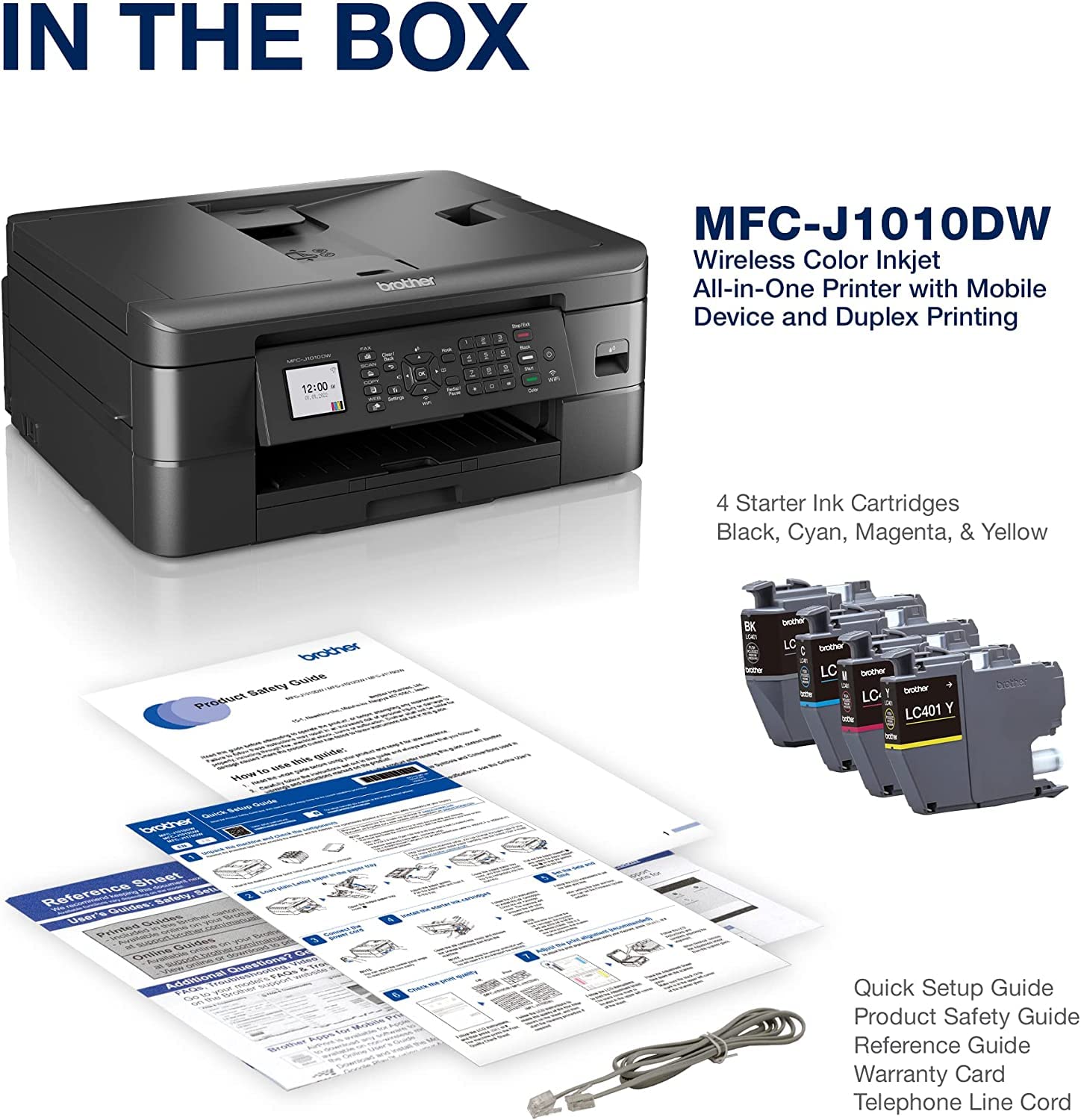 Brother MFC-J10 Wireless Color Inkjet All-in-One Printer - Print, Copy, Scan & Fax | 9.5ppm Speed | 150-Sheet Capacity | 1.8