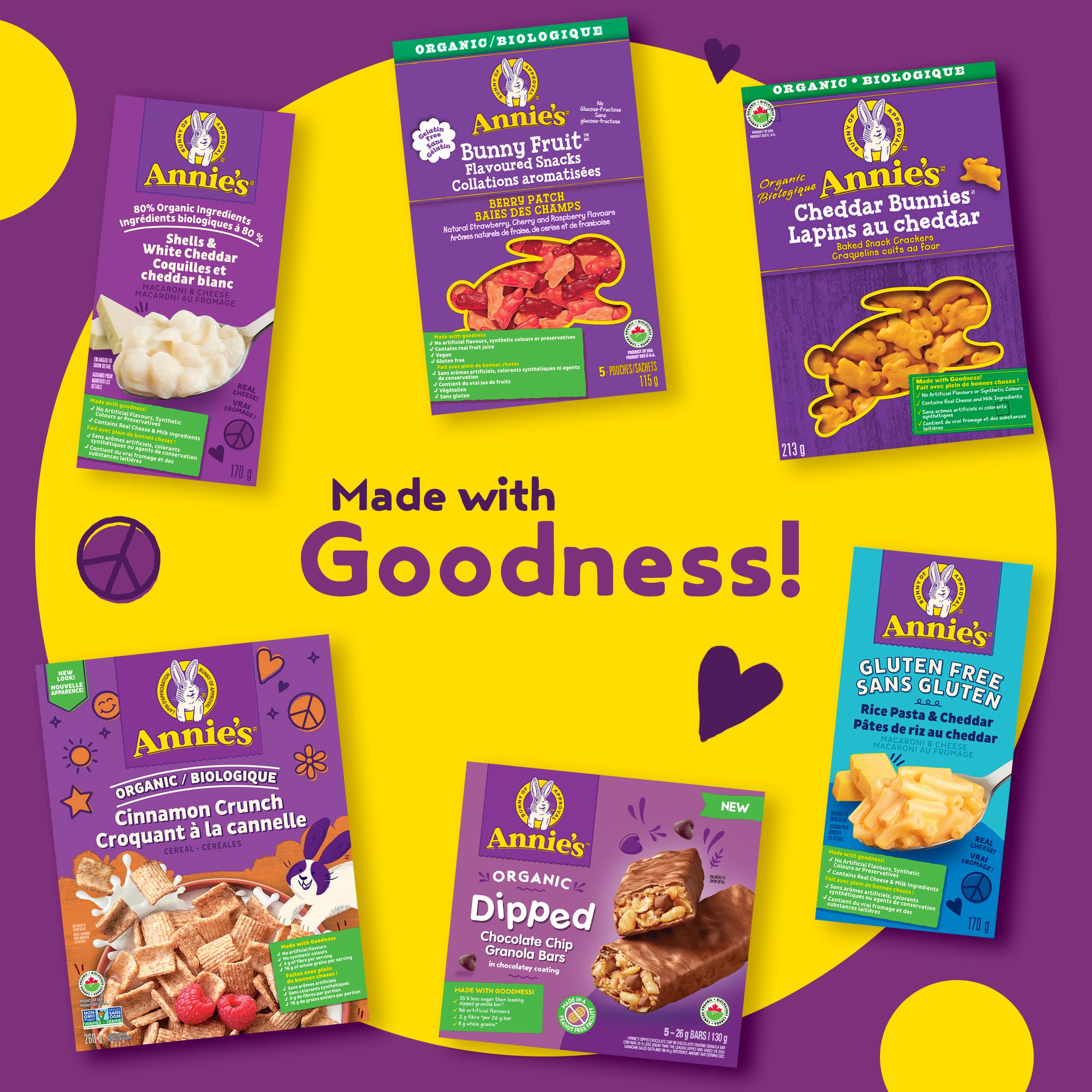 Organic Annie's Mac and Cheese Bunny Pasta - No Artificial Flavors or Colors, Real Cheese & Milk, 80% Organic (170g) - Perfect for Kids' Lunches, Quick Family Dinners & Healthy Snacks