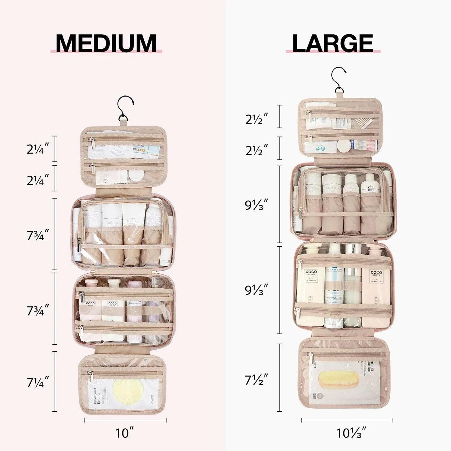 Space Saver Pro Hanging Toiletry Bag - Waterproof Travel Cosmetic Organizer for Bathroom, Camping & Gym - Compact Hanging Toiletry Case with Multiple Pockets