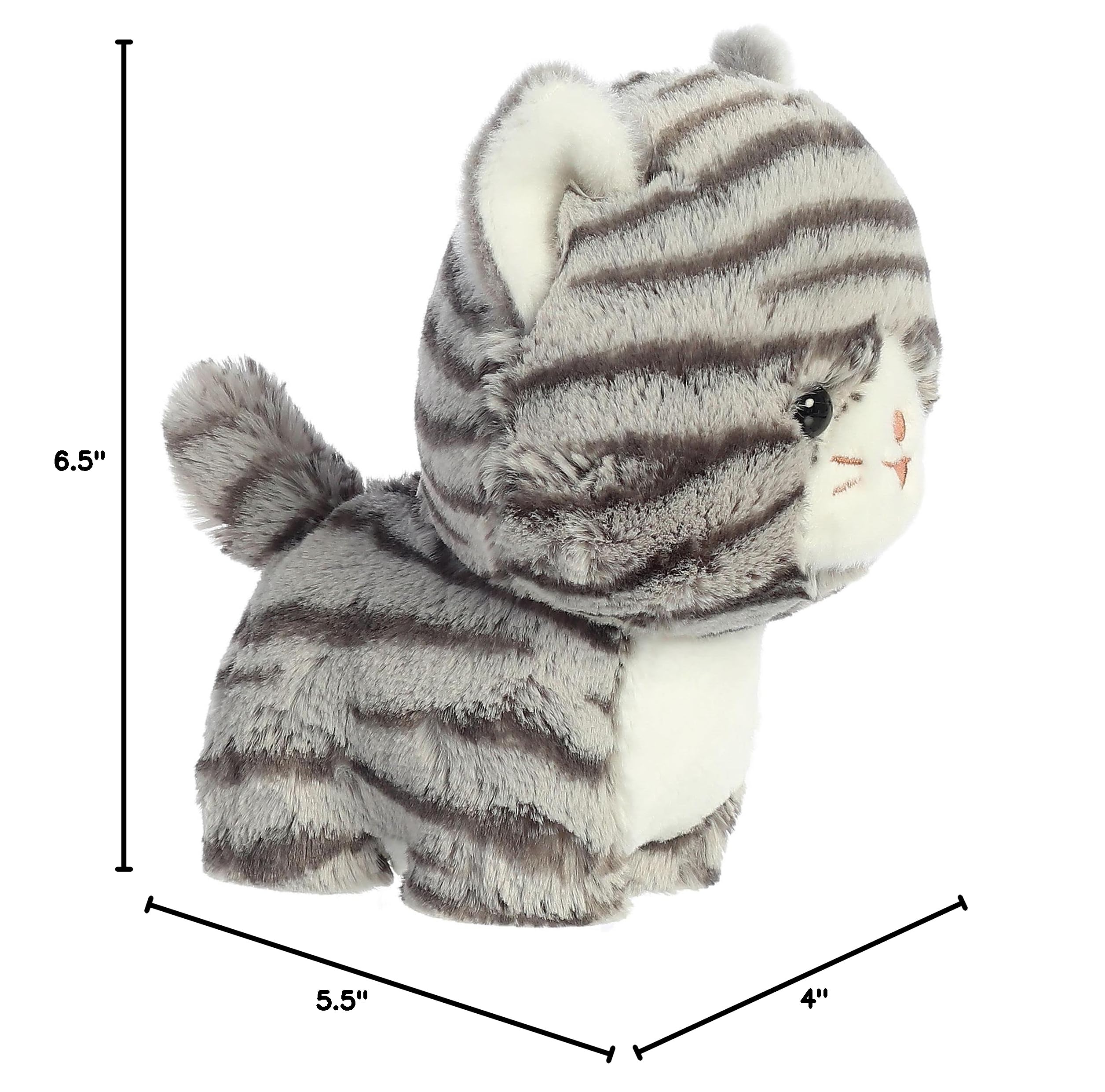 Playful Teddy Tabby Stuffed Animal - Grey 6.5