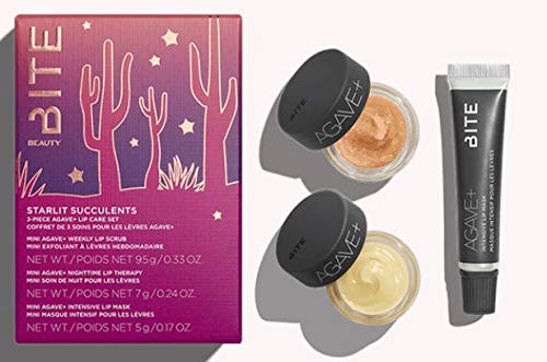 Starlit Succulents 3-Piece Agave Plant & Lip Care Gift Set - Hydrating Lip Balm, Soothing Agave Extract, Perfect for Self-Care & Spa Nights