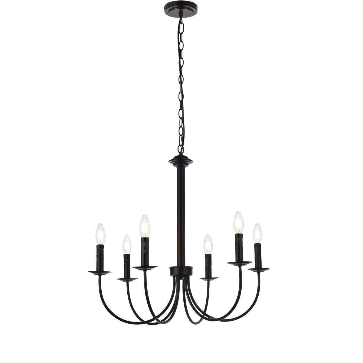 Black Brielle 6-Light Modern Ceiling Pendant - Indoor Home Decor for Living Room, Dining Room & Bedroom Lighting