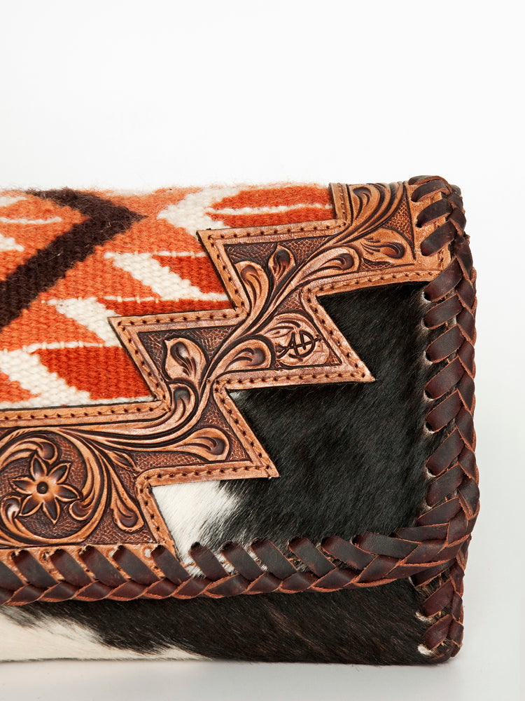 American Darling Genuine Leather Western Handbag - Saddle Blanket Hair Design Women's Purse for Cowgirl Style & Rodeo Events