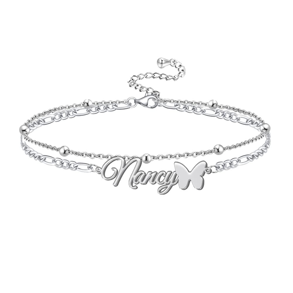 Shinelady Custom Ankle Bracelets for Women - Personalized Name Anklet with 18K Gold Plating | Adjustable Charm Bracelet for Girls | Perfect Birthday, Anniversary & Friendship Gifts | Ideal for Beach, Wedding & Everyday Wear