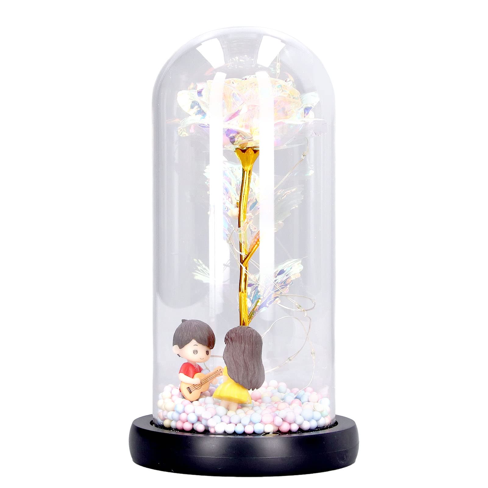 Romantic Glass Rose Night Light - Elegant Flower Gift for Wedding, Birthday, Anniversary | Perfect for Bedroom Decor, Valentine's Day & Romantic Surprises