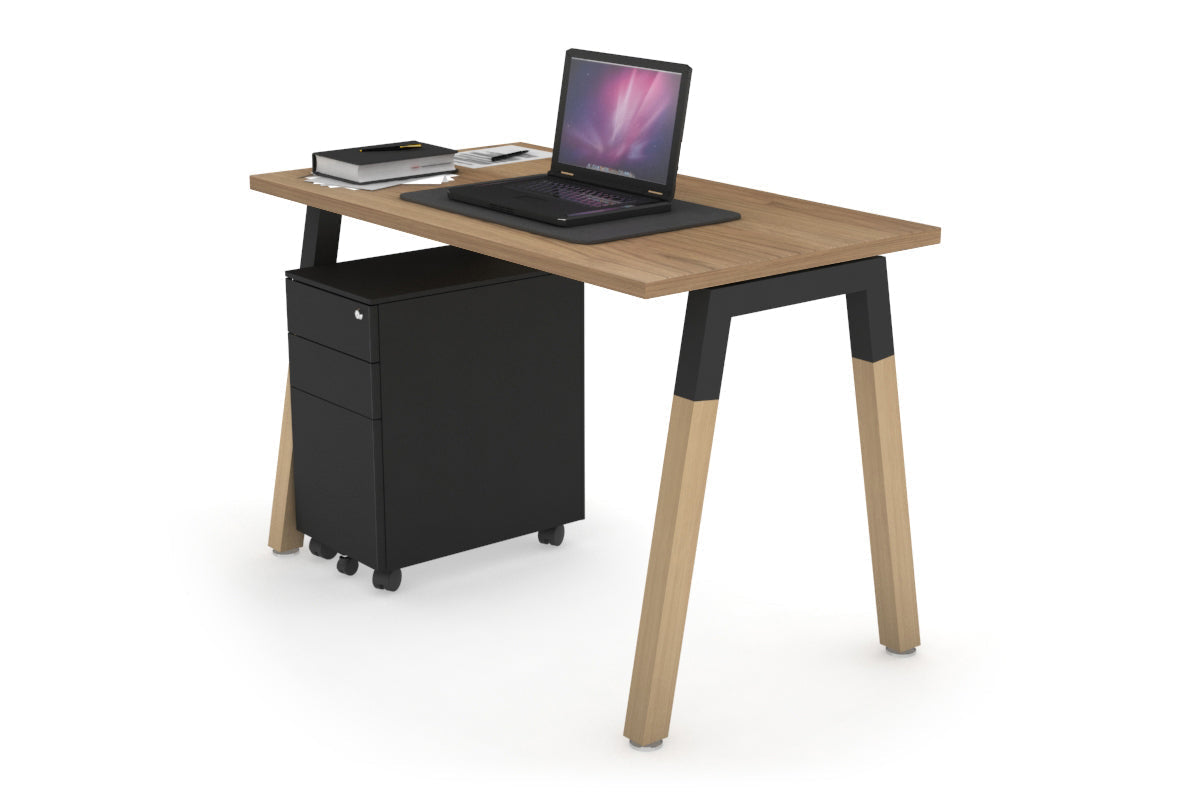 Premium Quadro A Legs Office Desk with Sturdy Wood Legs & Cross Beam - 1000L x 600W Dimensions - Perfect for Home Office, Study Room, or Workspace Setup