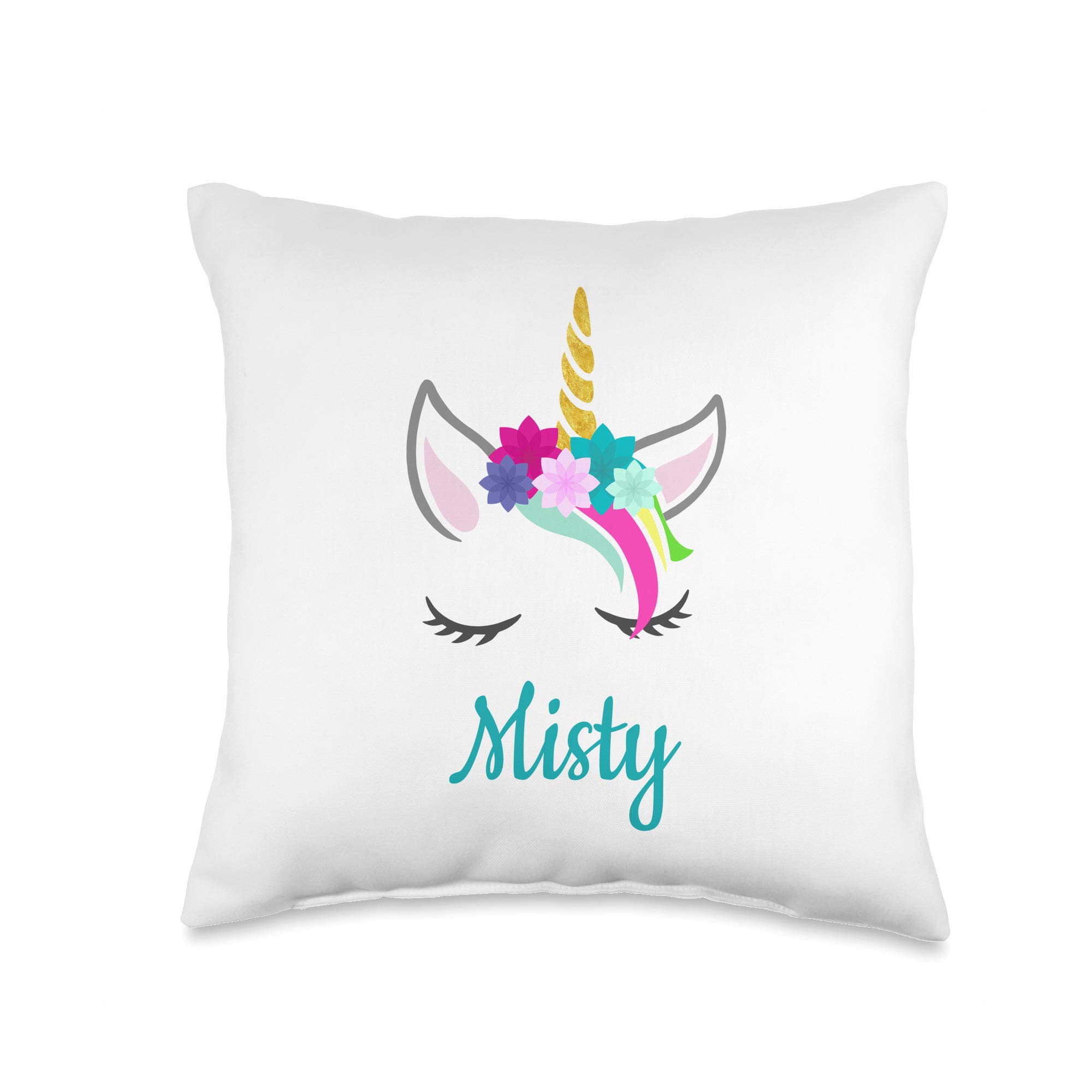 Personalized Unicorn Throw Pillow for Girls - Custom Name Gift, 16x16 Inch Soft Decorative Pillow Cover, Colorful Kids Bedroom Decor - Perfect for Birthday Presents, Nursery Decor & Unicorn Themed Room Accessories