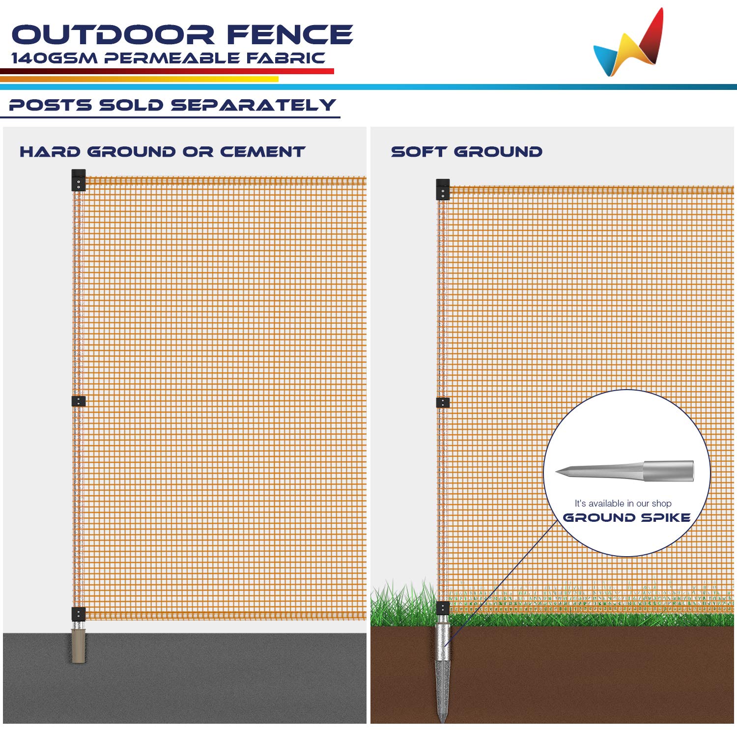6' x 65' Orange Garden Fence Mesh Netting Roll - Heavy Duty Temporary Outdoor Fencing for Rabbits, Chickens, Poultry, Dogs & Vegetable Protection - Perfect for Backyard, Farm & Garden Use