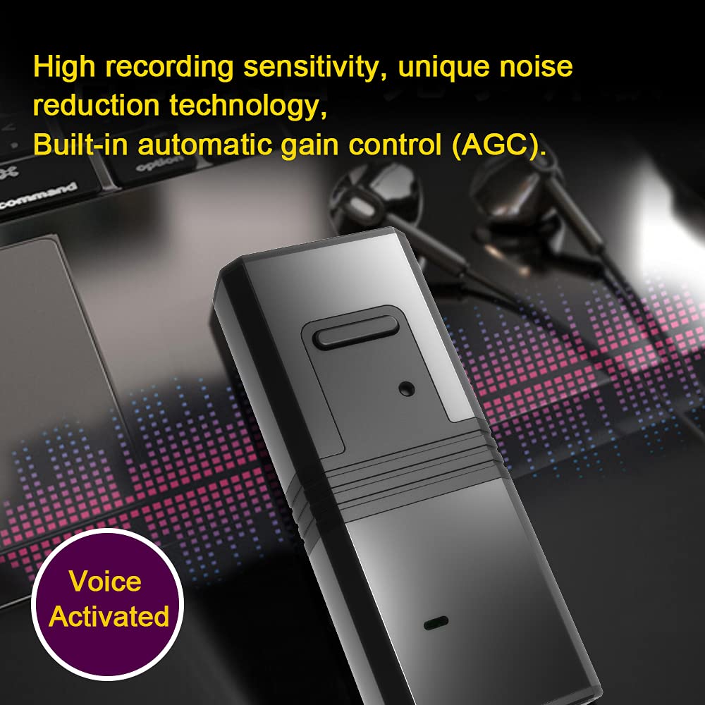 Q9 Magnetic Voice Recorder - Voice Activated Audio Recorder with Mobile App for Android & iOS, No PC Needed - Perfect for Meetings, Interviews, Lectures & Car Recording