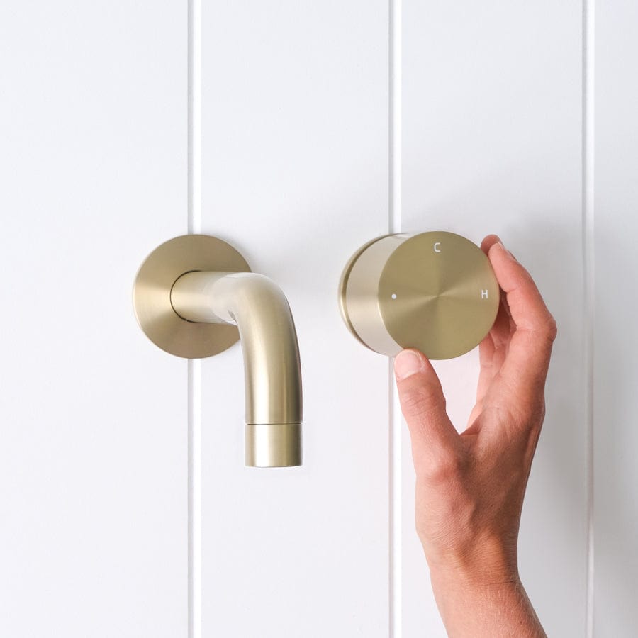 Sydney Wall Spout with Progressive Mixer in Warm Brushed Nickel - Perfect for Modern Bathroom and Kitchen Faucet Upgrades