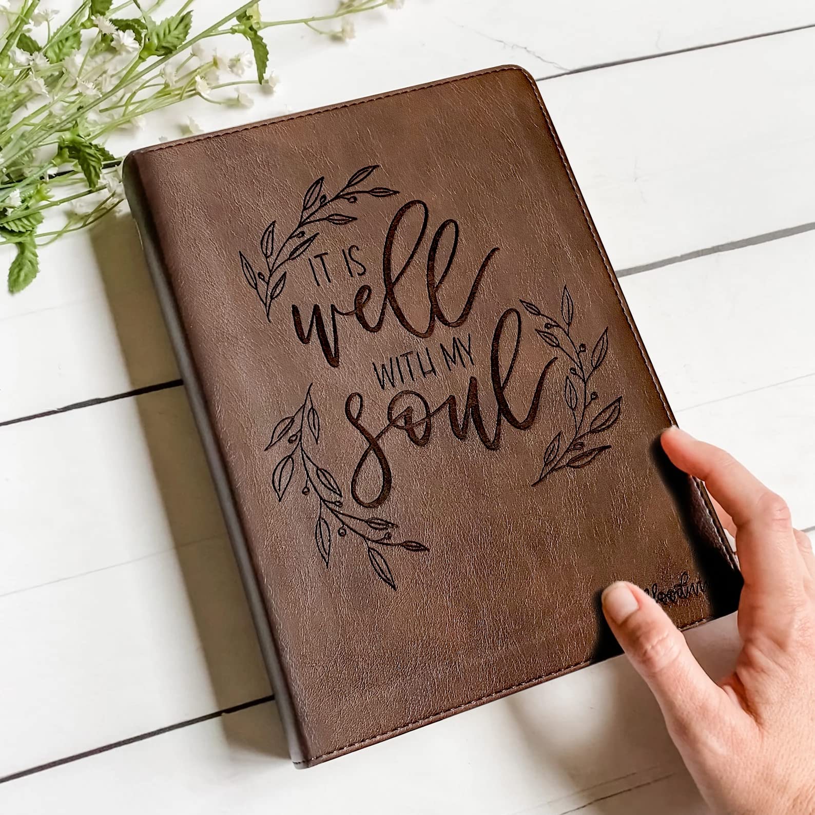 Hand Lettered & Laser Engraved ESV Journaling Bible with Custom Name - Personalized Christian Wedding Gift for Brides, Grooms & Couples - Perfect for Bible Study, Wedding Ceremonies & Anniversary Celebrations