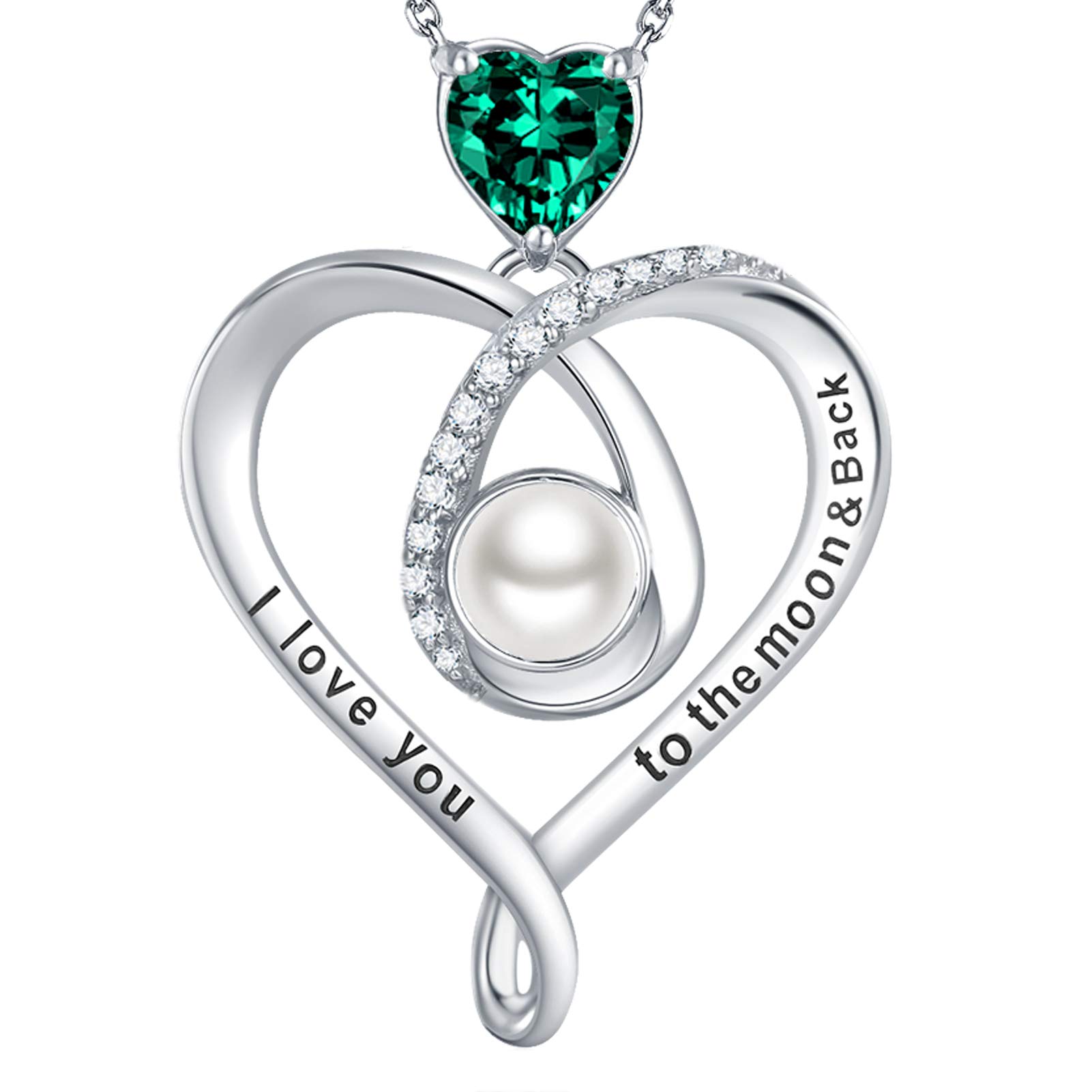 March & April Birthstone Aquamarine Jewelry - 925 Sterling Silver 'I Love You' Necklace in 100 Languages | Perfect Birthday Gift for Her, Anniversary & Romantic Occasions