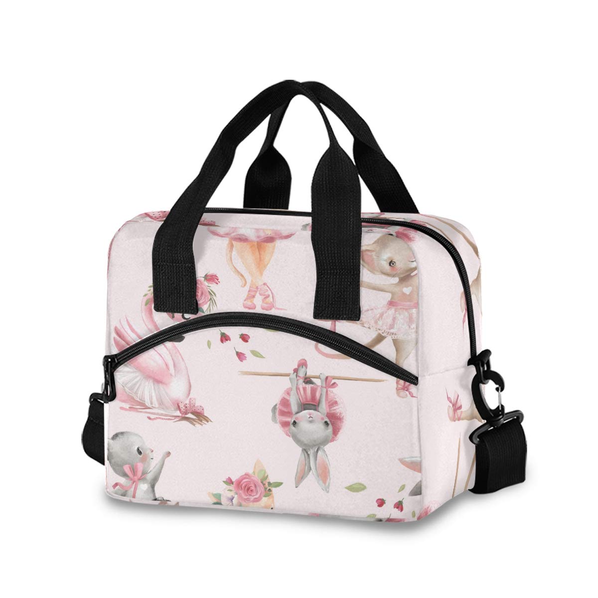 Leakproof Ballet Bunny Rabbit Lunch Bag for Women - Insulated Lunch Box & Cooler Bag for Work, School, Picnics & Outdoor Activities (907k)