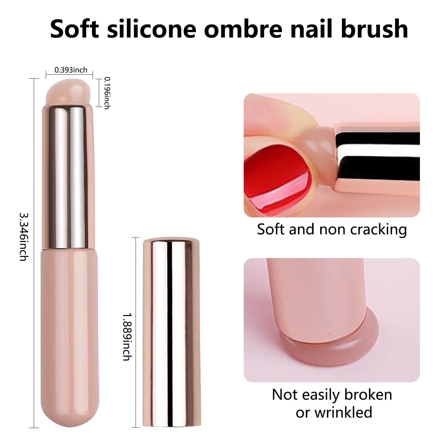 WOKOTO 4 Pcs Ombre Nail Brush Set - Gradient Nail Sponges & Silicone Brushes for Gel & Acrylic Nails - Perfect for Ombre, French Tip & Nail Art Designs | Salon & DIY Manicure Tools