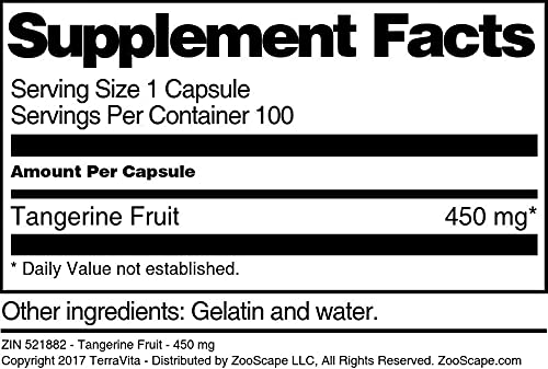 Premium Tangerine Fruit Extract 450mg (100 Capsules per Bottle, 2-Pack) - Natural Citrus Supplement for Immune Support & Energy Boost - Perfect for Daily Wellness & Fitness Routines