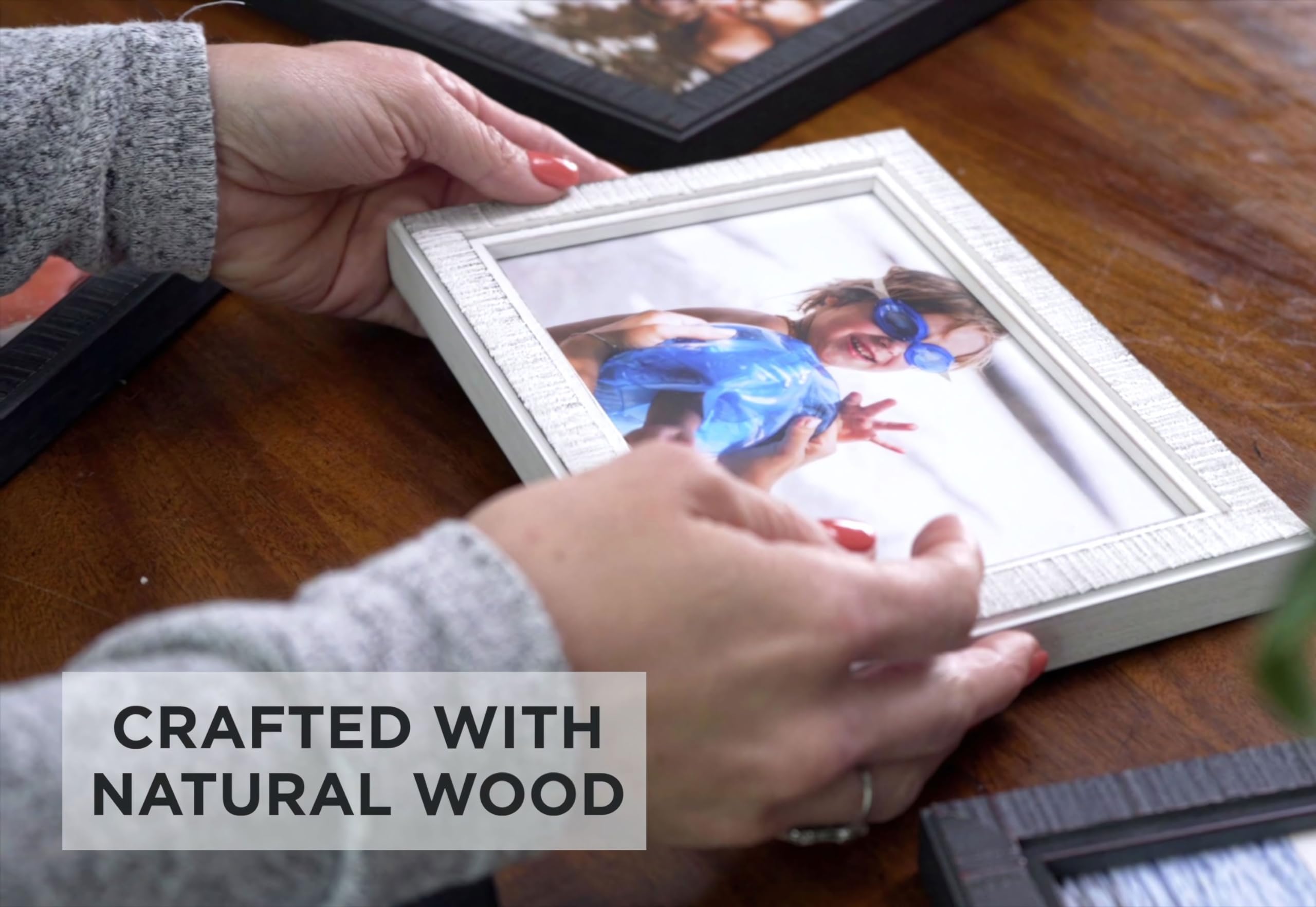 16x36 White Distressed Solid Wood Picture Frame - 0.75
