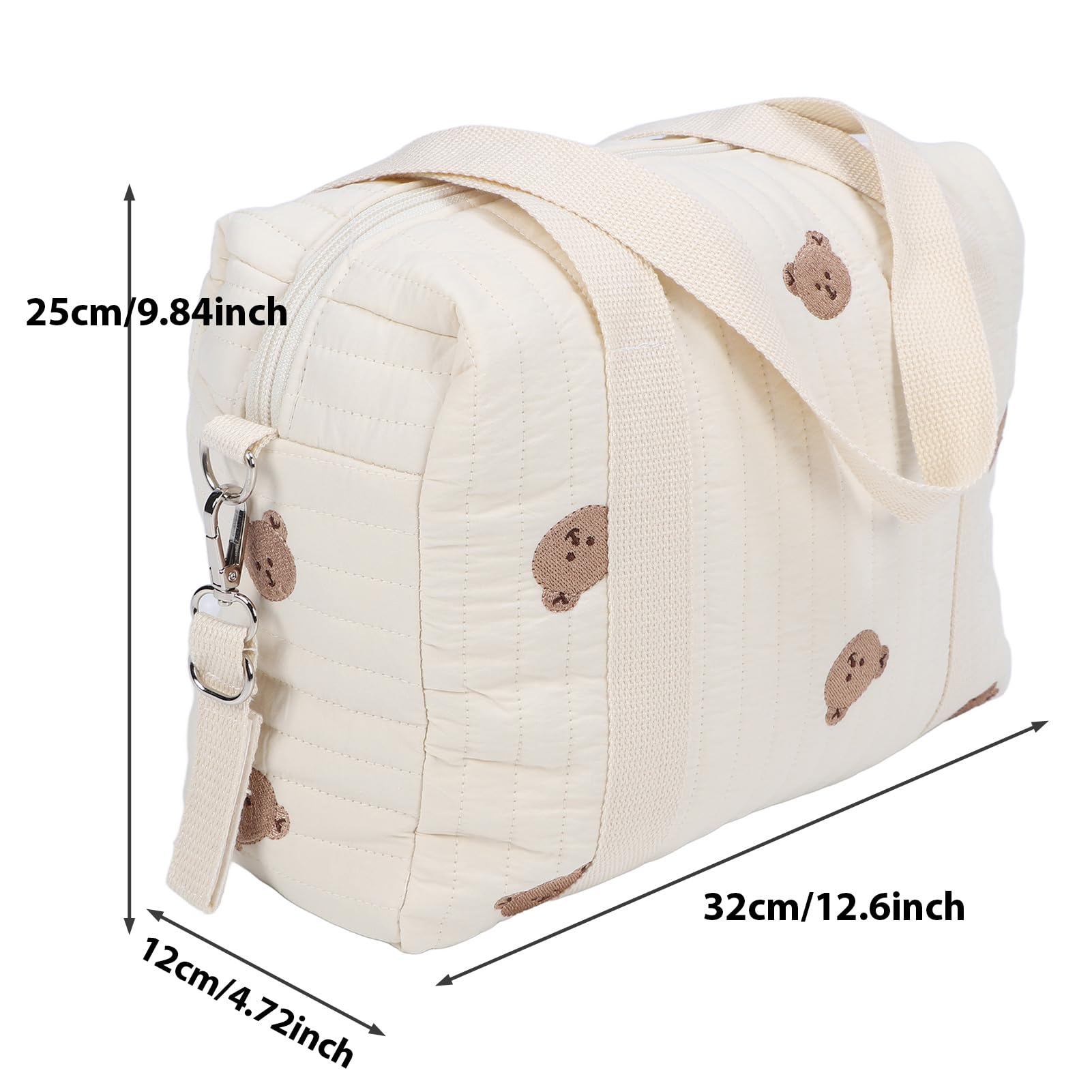 Baby Diaper Bag - Large Waterproof Stroller Organizer with Multiple Pockets for Wipes, Toys & Essentials | Universal Nursery Storage Tote for Moms | Perfect for Travel, Daycare & On-the-Go Parenting (Bear Design)
