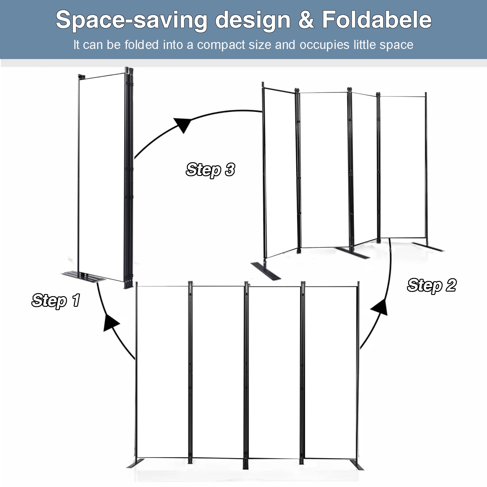 4 Panel Folding Room Divider - 84