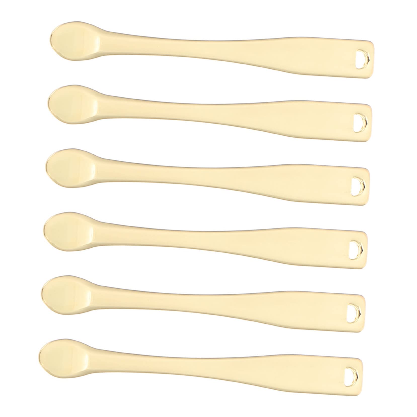 Premium 6-Piece Alloy Makeup Spatula Set - Electroplated Cream Spoon, Foundation Scraper & Eye Cream Applicator - Professional Metal Cosmetic Tools for Precise Makeup Application, Skincare Routine & Travel Kit