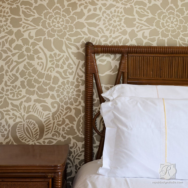 Francesca Floral Damask Wall Stencil - Reusable DIY Painting Template for Home Decor, Bedroom & Nursery Wall Art - Perfect for Accent Walls, Furniture Upcycling and Creative Projects