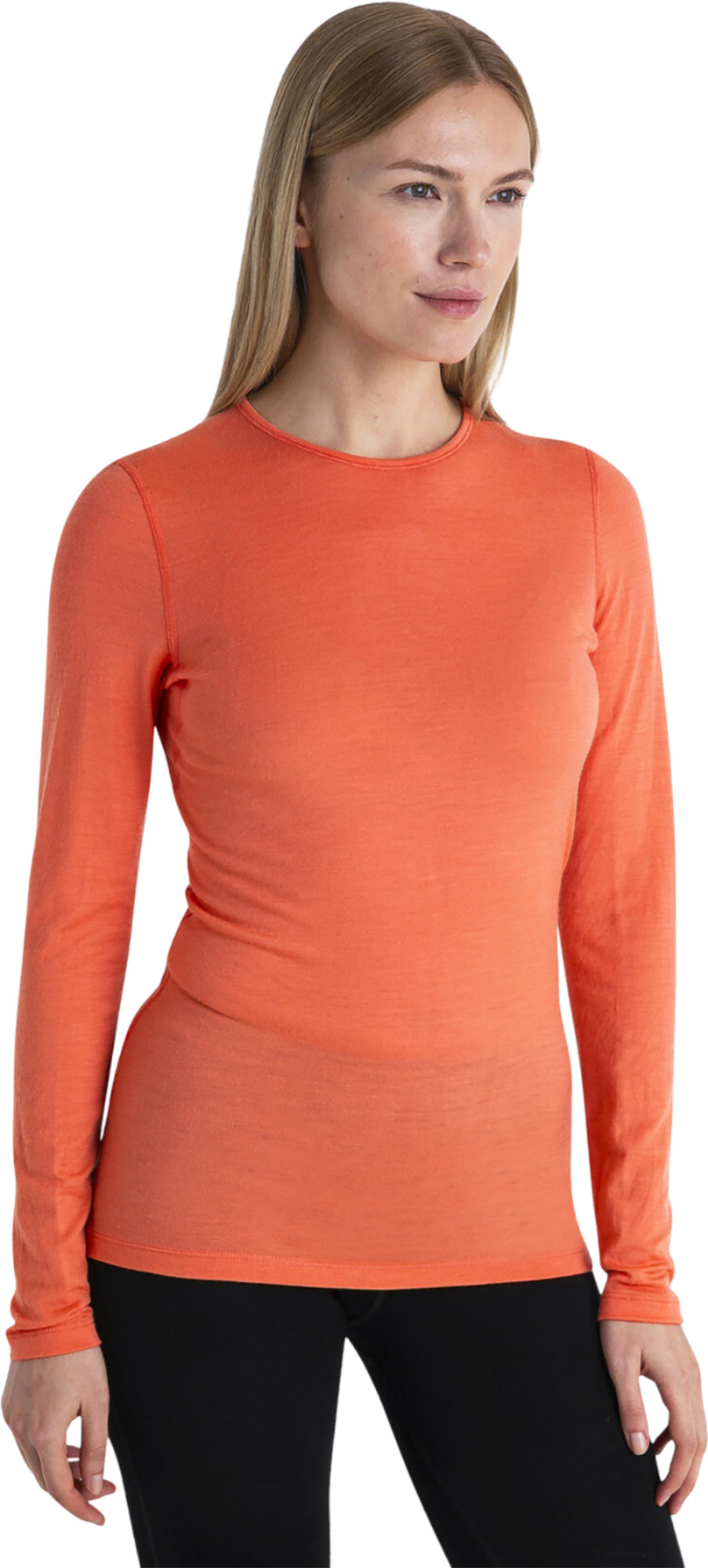 200 Oasis Long Sleeve Crewneck T-Shirt for Women - Soft Cotton Comfort Fit Casual Top - Perfect for Everyday Wear, Layering & Office Outfits