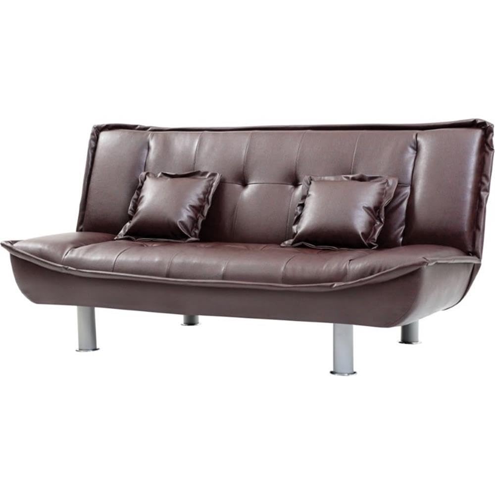 Glory Furniture Lionel Faux Leather Sleeper Sofa Bed - Burgundy Red Convertible Couch for Living Room, Guest Room & Small Spaces