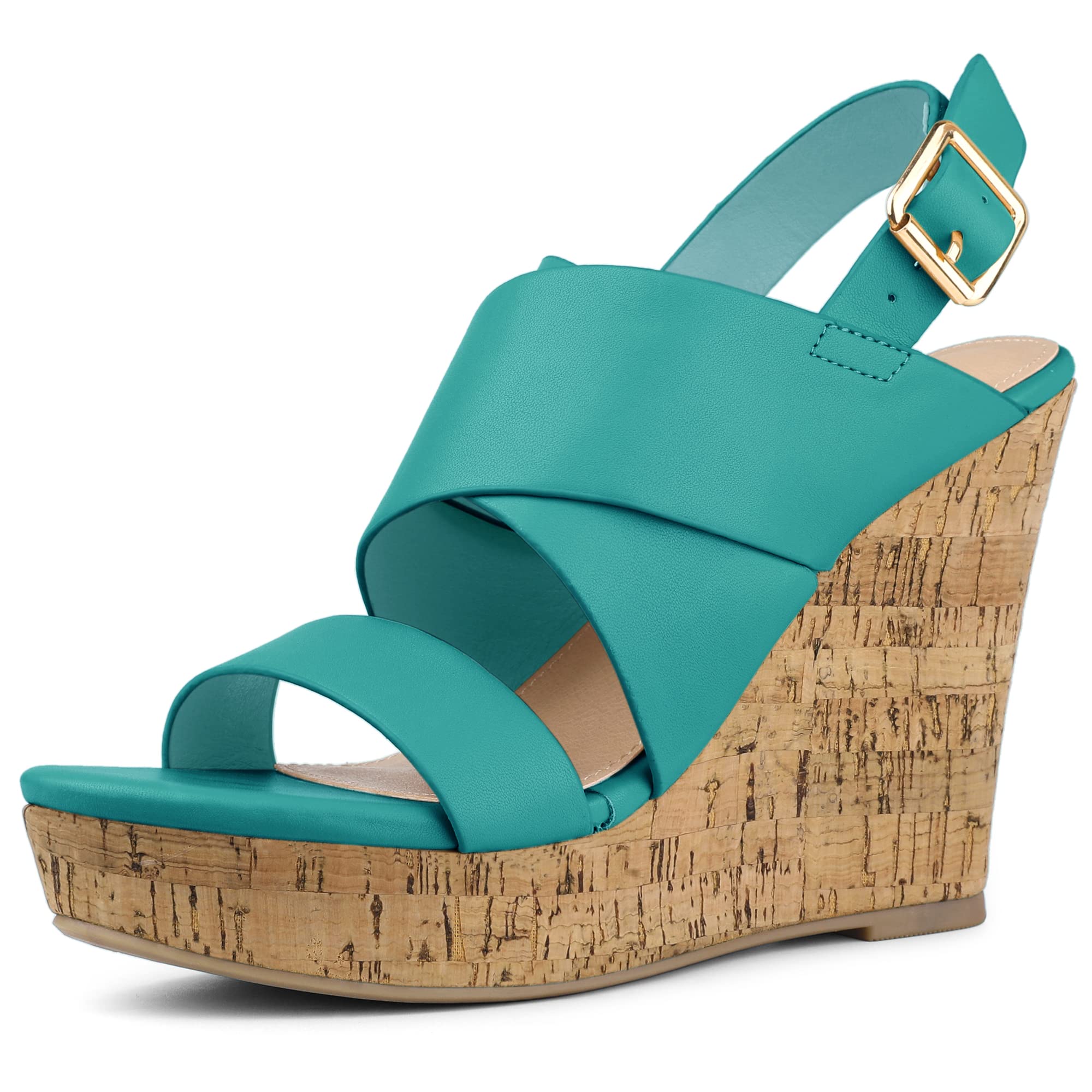 Allegra K Women's Wood Wedges Platform Sandals - Comfortable Summer Casual Shoes for Beach, Vacation & Outdoor Wear