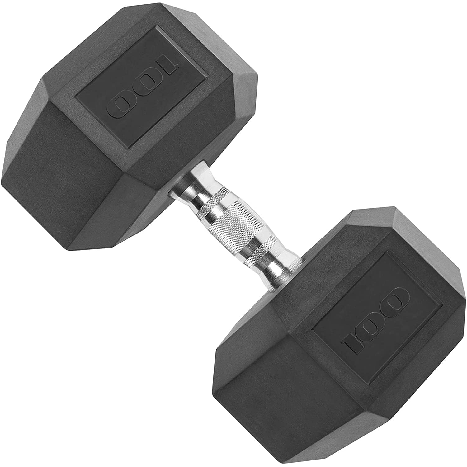 THUNDERBAY Rubber Coated Cast Iron Hex Dumbbell Weights - Pair or Single Options for Home Gym, Strength Training & Fitness Workouts
