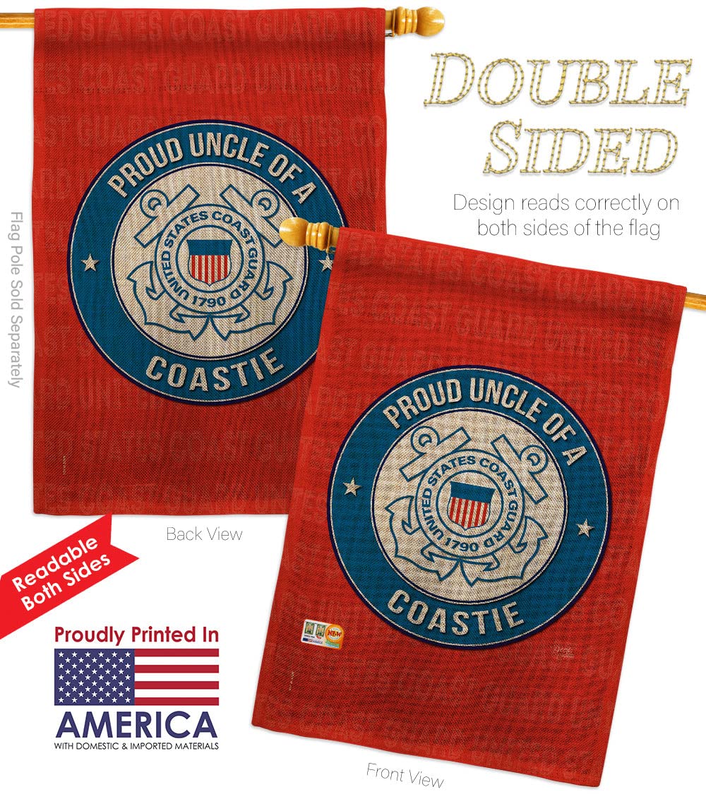 USCG Semper Paratus Burlap Garden House Flag Kit - Double-Sided 28x40 Inch Armed Forces Coast Guard Yard Banner - Perfect for Military Veterans, Retirees & Patriotic Home Decor