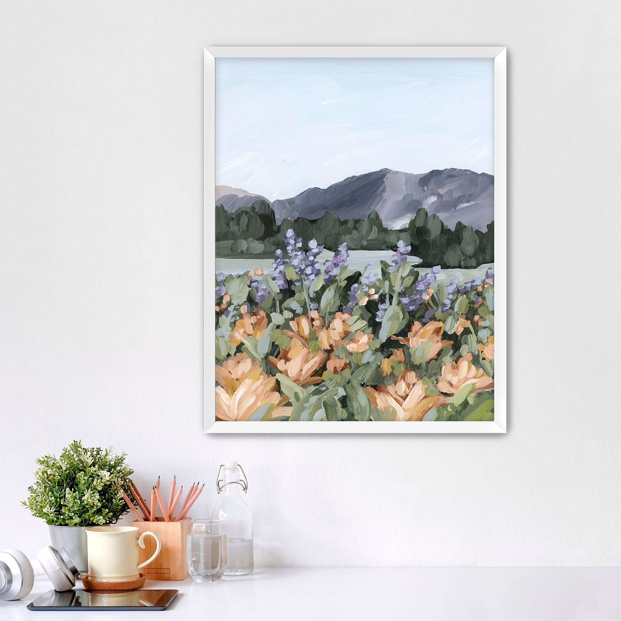 Rocky Mountain Summer Art Print - Stunning Landscape Wall Decor for Home, Office & Gifts | Nature-Inspired Canvas Painting for Living Room, Bedroom & Cabin Decor