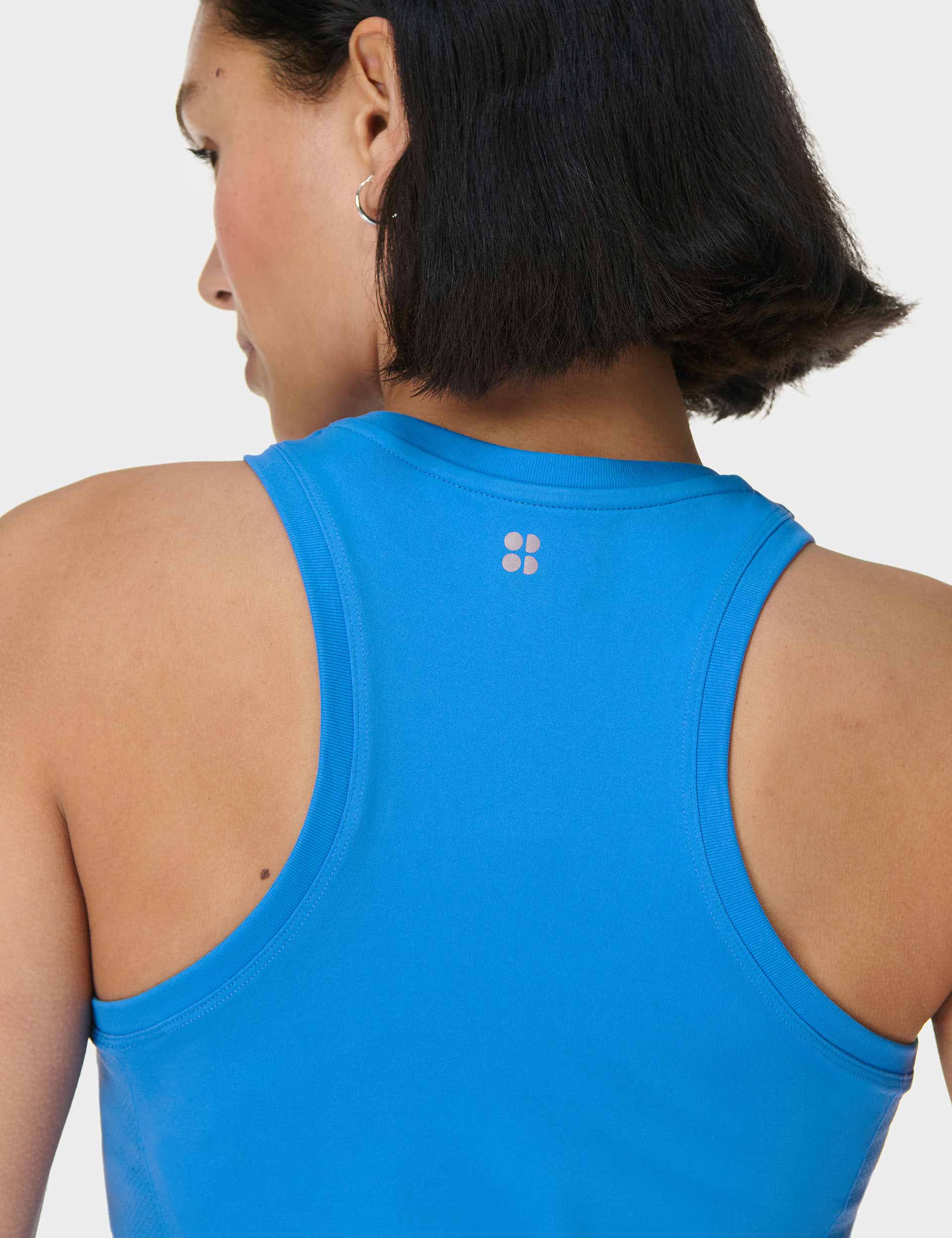 Breathable Seamless Gym Vest for Men & Women - Moisture-Wicking Workout Tank Top in Tidal Blue - Perfect for Running, Yoga & Fitness Training