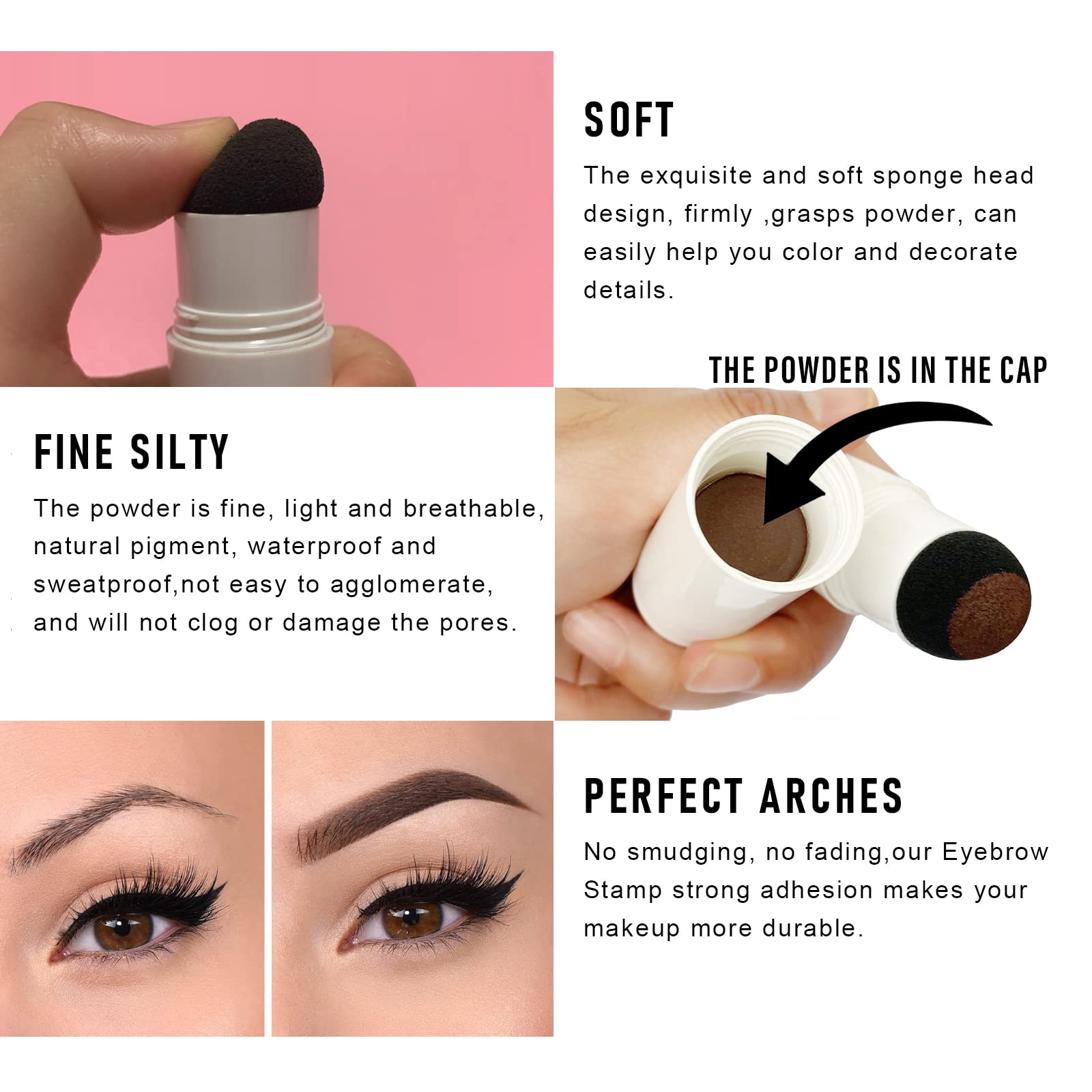 Eyebrow Stamp Stencil Kit - 5 Pairs Reusable Eyebrow Stencils for Perfect Brows | Brow Stamp Makeup Tool (Auburn) | Ideal for Quick Eyebrow Makeup, Beginners & On-the-Go Beauty