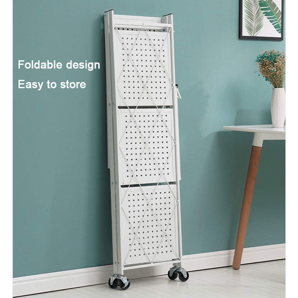 3-Tier Foldable Metal Printer Stand - Space Saving Desktop Organizer for Printer & Copier, No Installation Needed - Perfect for Home Office & Workspace Storage Solutions