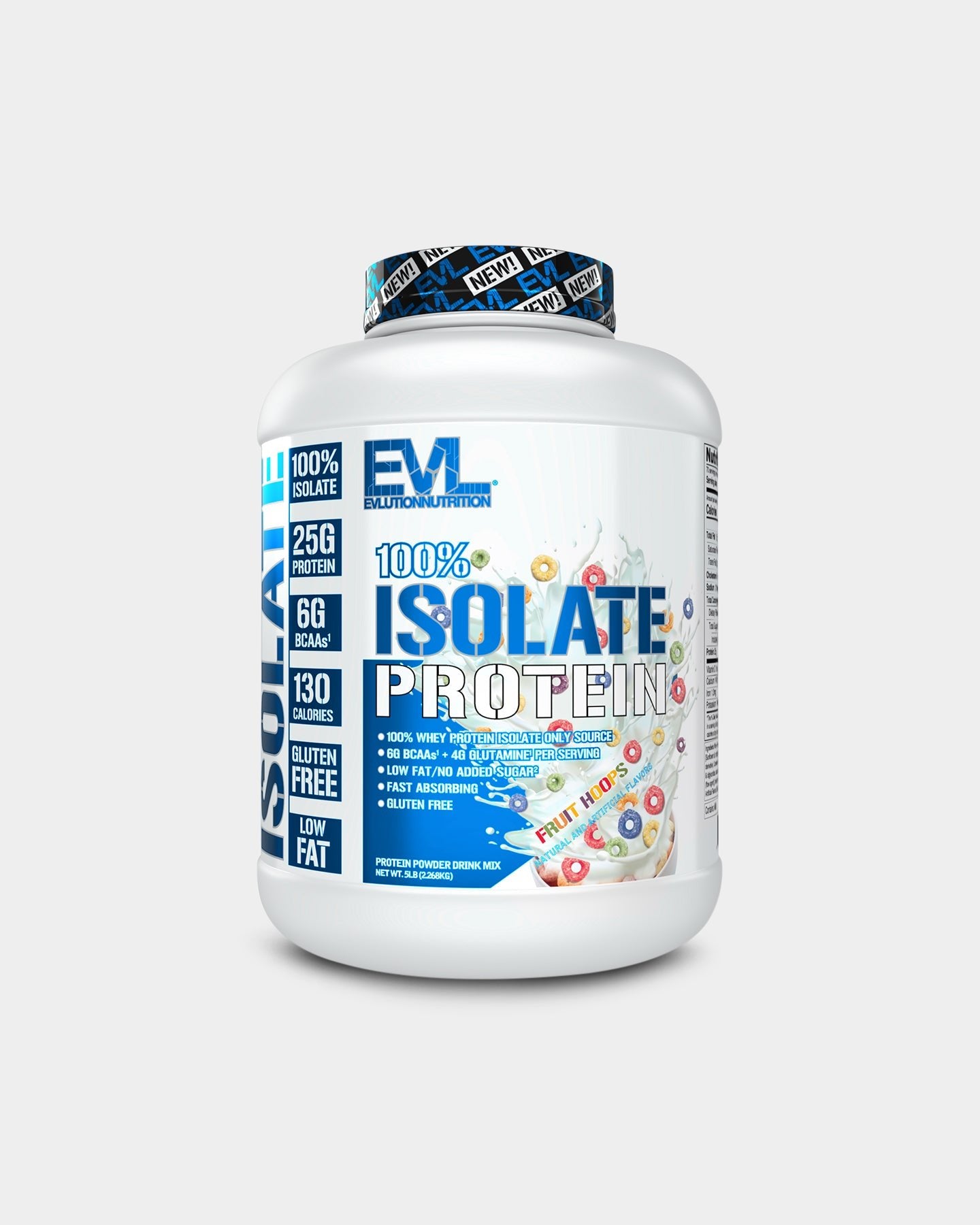 EVLUTION NUTRITION 100% Whey Protein Isolate Powder - 5LBS, Low Carb, Fast Absorbing Muscle Recovery Supplement for Men & Women - Perfect for Post-Workout, Gym & Fitness Nutrition