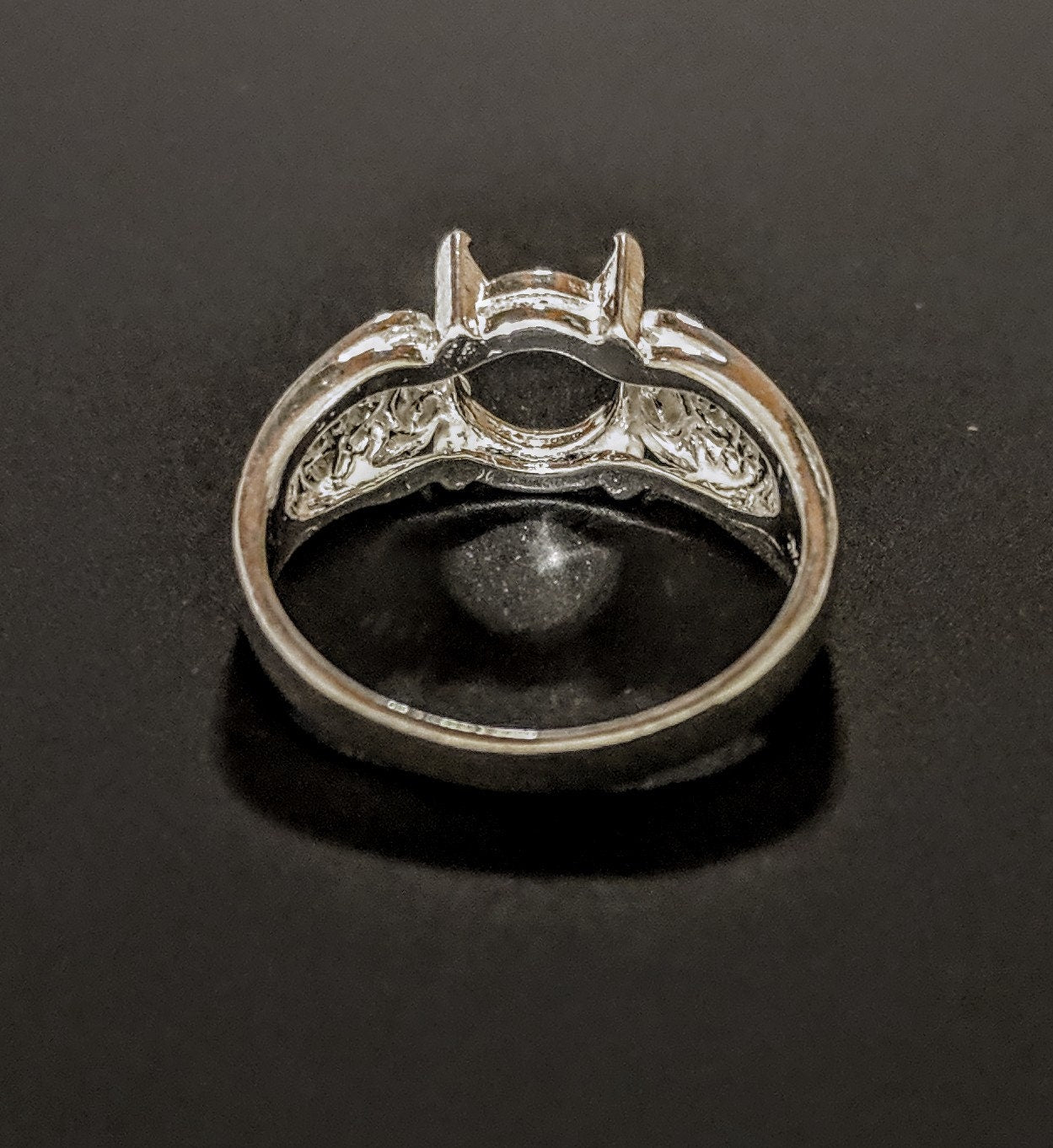 Solid Sterling Silver or 14kt Gold 5mm Round 4-Prong Filigree Pre-Notched Ring Setting - Size 7 (163430/143430) - Perfect for Engagement Rings, Wedding Bands & Jewelry Making