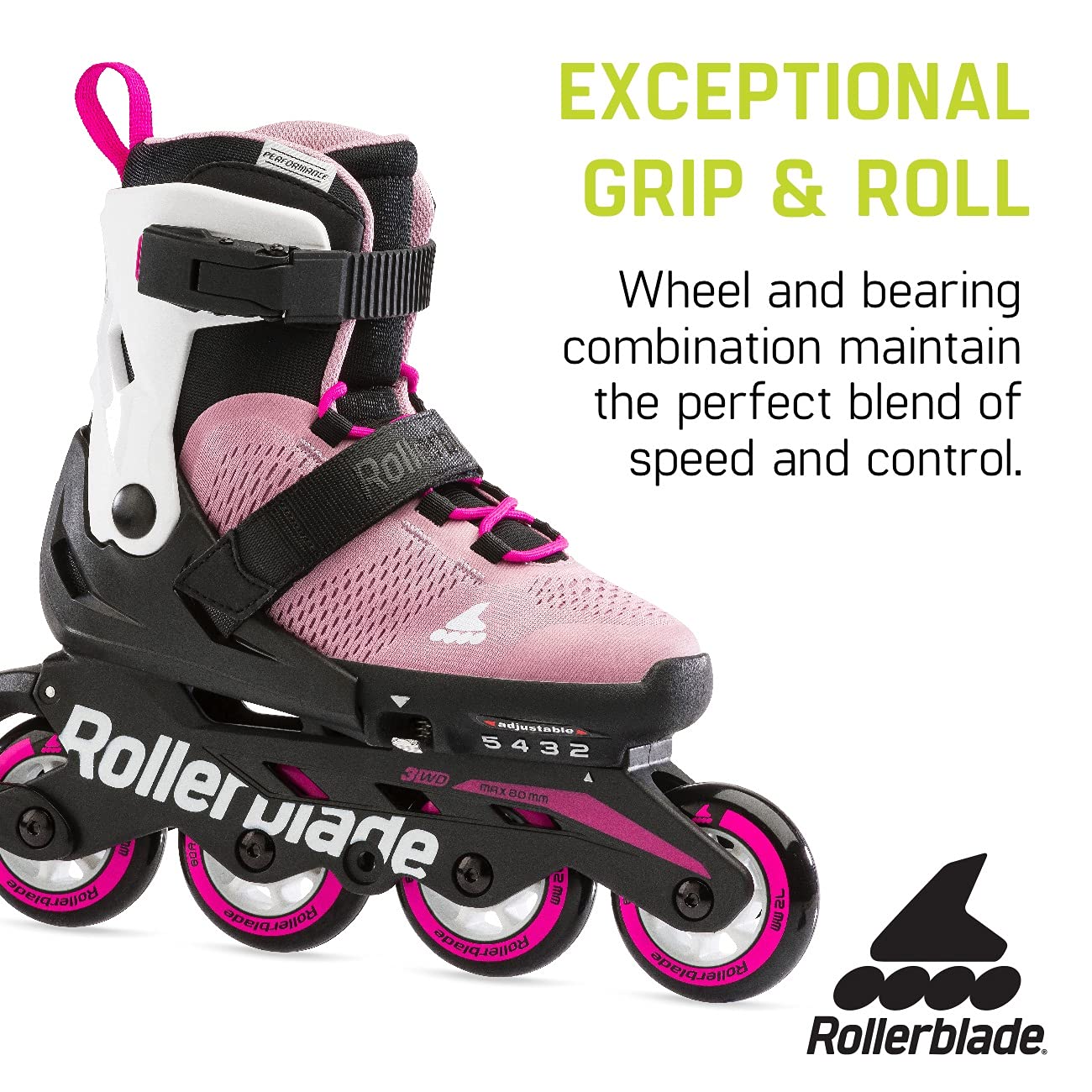 Rollerblade Microblade Adjustable Kids Inline Skates - Youth Performance Fitness Roller Skates for Boys & Girls | Perfect for Outdoor Sports, Park Skating & Family Activities