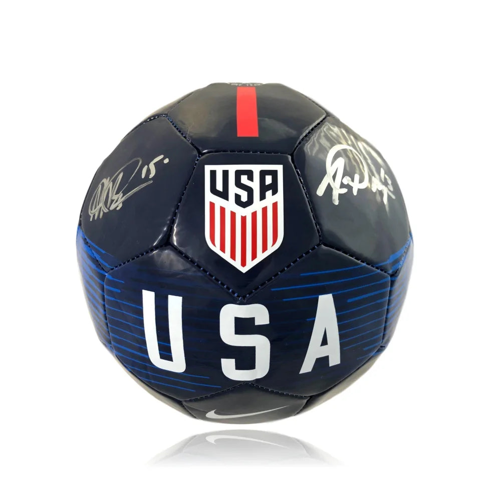 Authentic Megan Rapinoe & Alex Morgan Dual Signed USA Soccer Ball with COA - Lojo World Cup Autograph - Perfect for Soccer Memorabilia Collectors, Sports Fans & Gift Giving