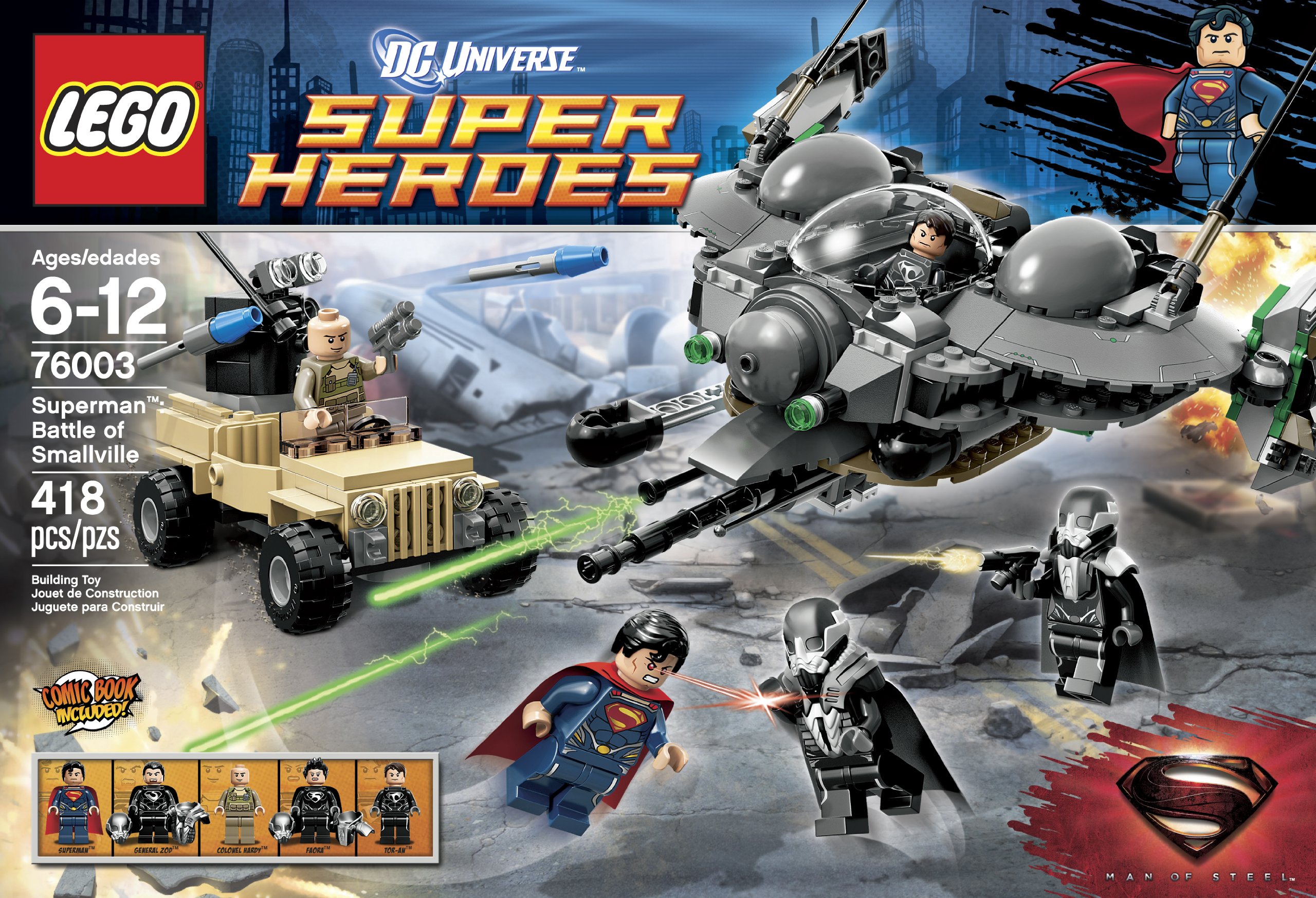 LEGO Superheroes Superman Battle of Smallville 76003 Building Blocks Toy Set for Kids - Creative Play, Collectible Display & Superhero Action Scenes