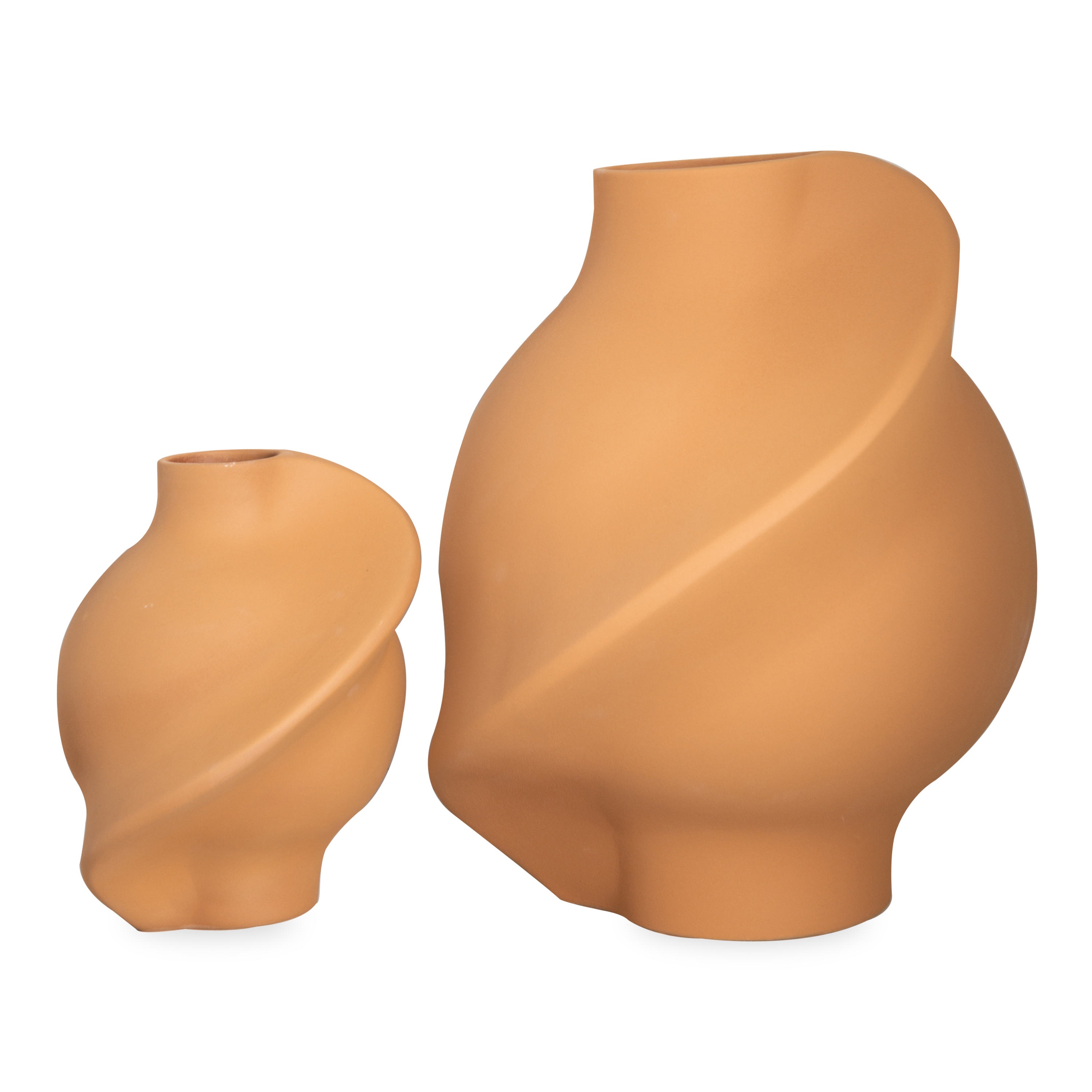 Pirout Vase - Handmade Ochre Ceramic Flower Vase for Home Decor, Wedding Centerpieces & Boho Style Interior Design