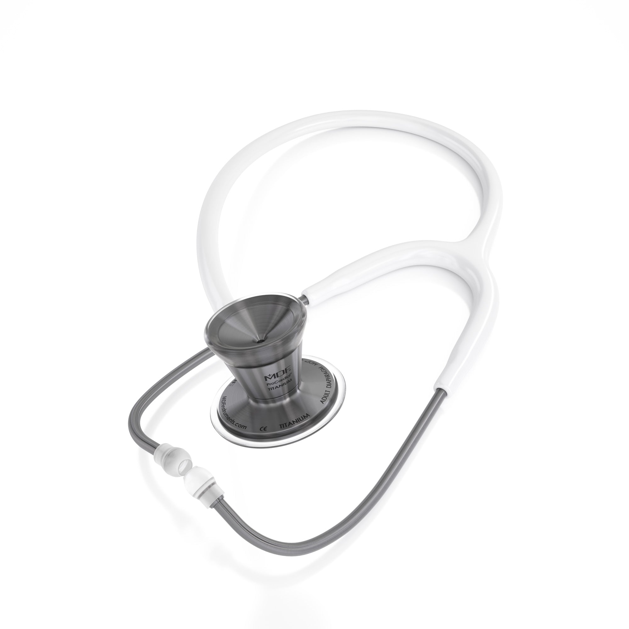 ProCardial® Titanium Cardiology Stethoscope - Premium White & Metallic Finish for Doctors, Nurses & Medical Professionals - Ideal for Heart & Lung Auscultation in Hospitals & Clinics
