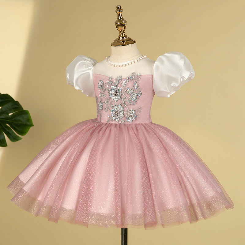 Sparkly Toddler Girl Princess Dress with Sequin Embroidery - Perfect for Prom, Birthday Parties & Special Occasions