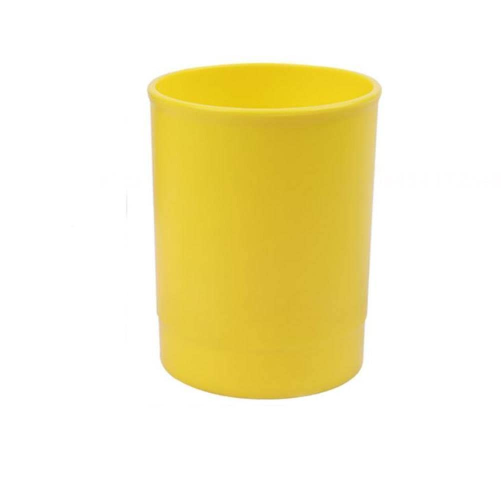 Krimo Yellow Plastic Pen Holder - Creative & Fashionable Solid Color Desktop Organizer for Pens, Pencils & Office Supplies | Perfect for Home, Office & School Organization