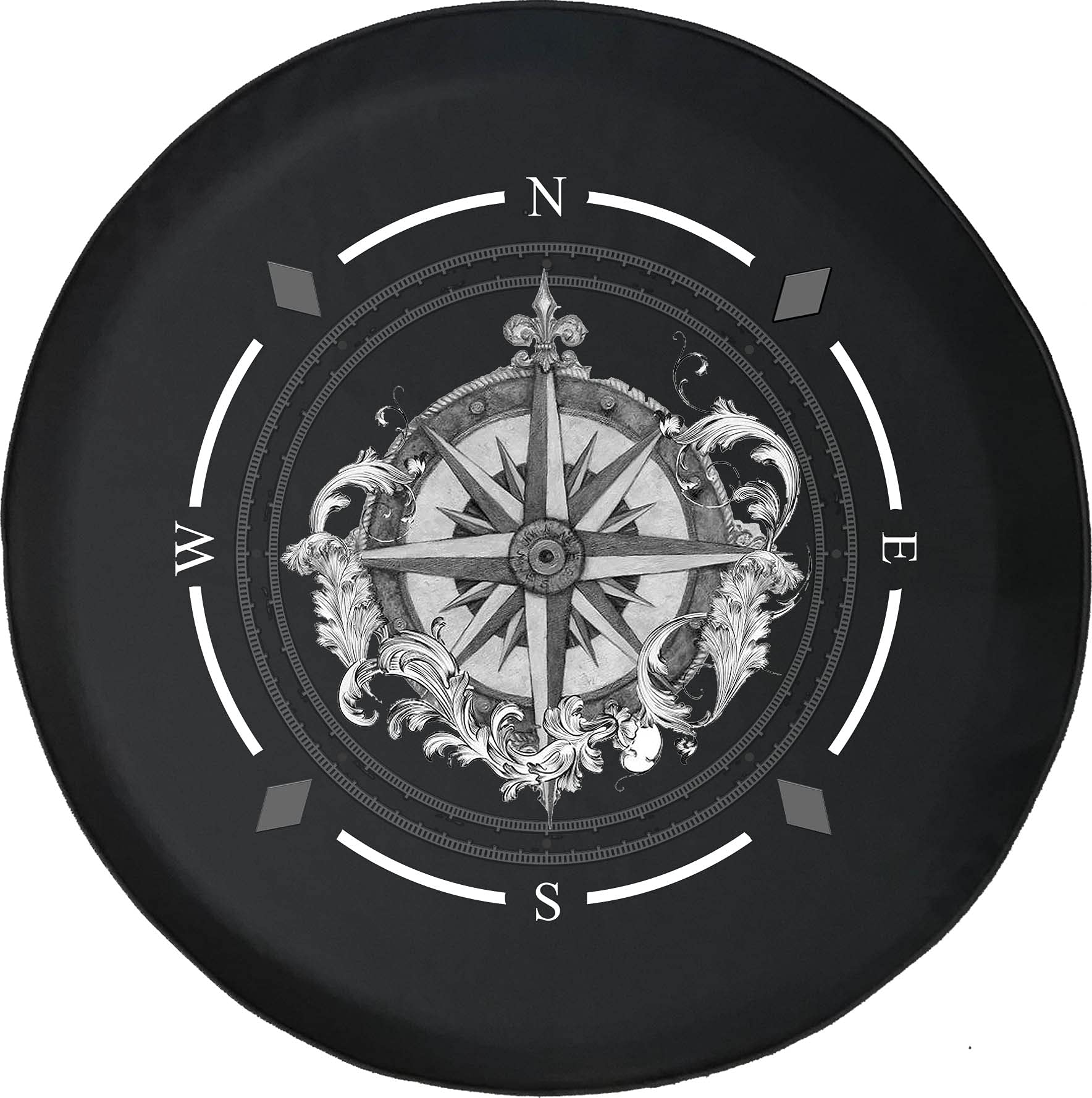 American Unlimited Spare Tire Cover with Vintage Compass Design - Universal Fit for SUV, Trailer, RV & Most Vehicles | Durable Wheel Protection for Off-Road Adventures & Camping Trips