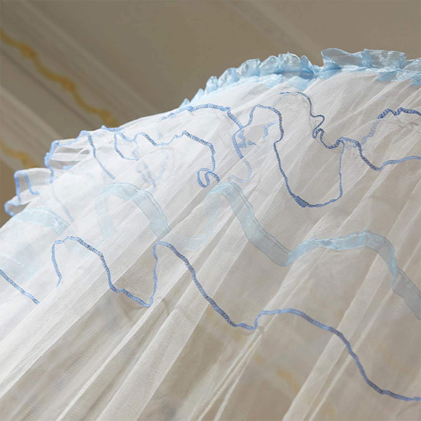 Breathable Round Lace Princess Bed Canopy for Kids & Baby - 360° Foldable Bed Tent with Netting, White Nursery Decor for Girls' Room & Home Decoration | Perfect for Bedtime, Playtime & Dreamy Room Makeovers