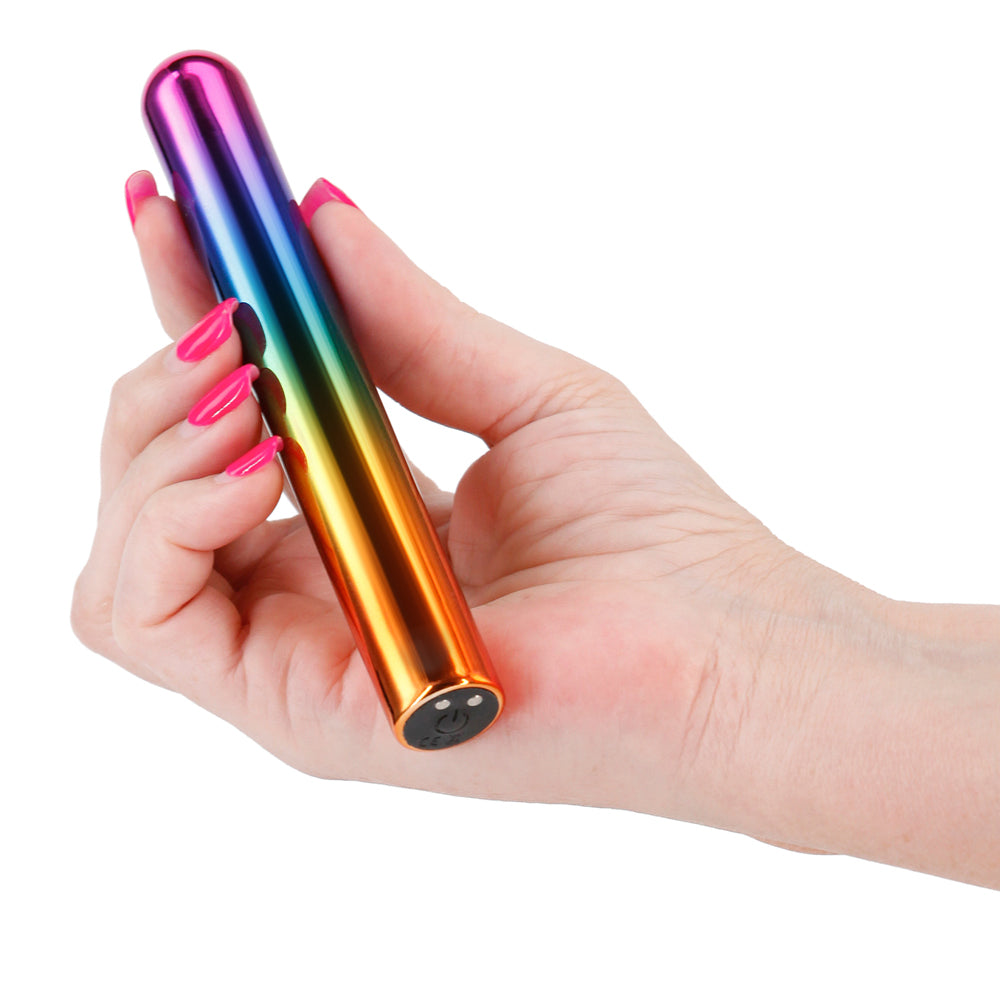 Premium Chroma Rechargeable Metallic Straight Vibrator - Large Size for Women, Powerful & Quiet G-Spot Stimulation - Perfect for Solo Play & Couples Intimacy